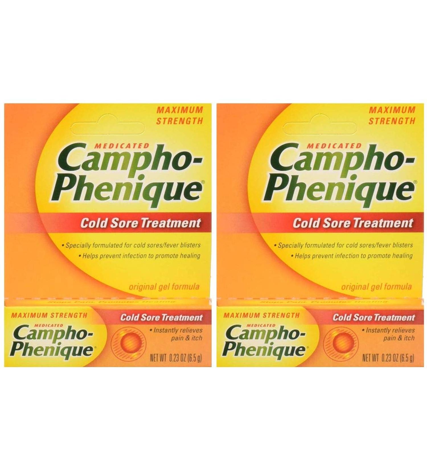 Campho-Phenique Cold Sore Treatment Maximum Strength Original Gel Formula 2 Pack
