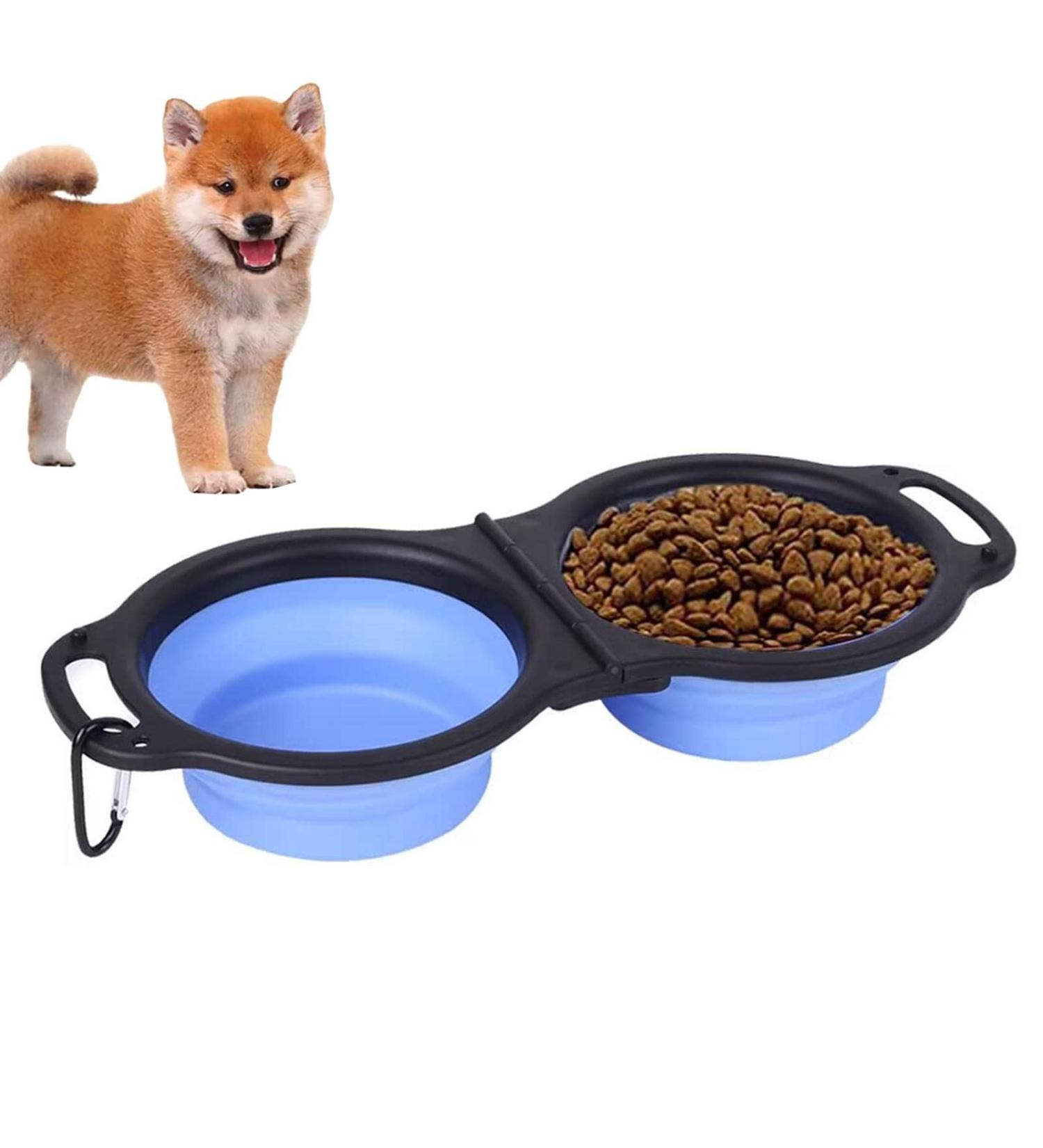 Buy Foldable Silicone Meal Cones & Double Dog Bowls | Portable Pet Feeders for Travel & Camping - Buy Online on SooperMarket.com