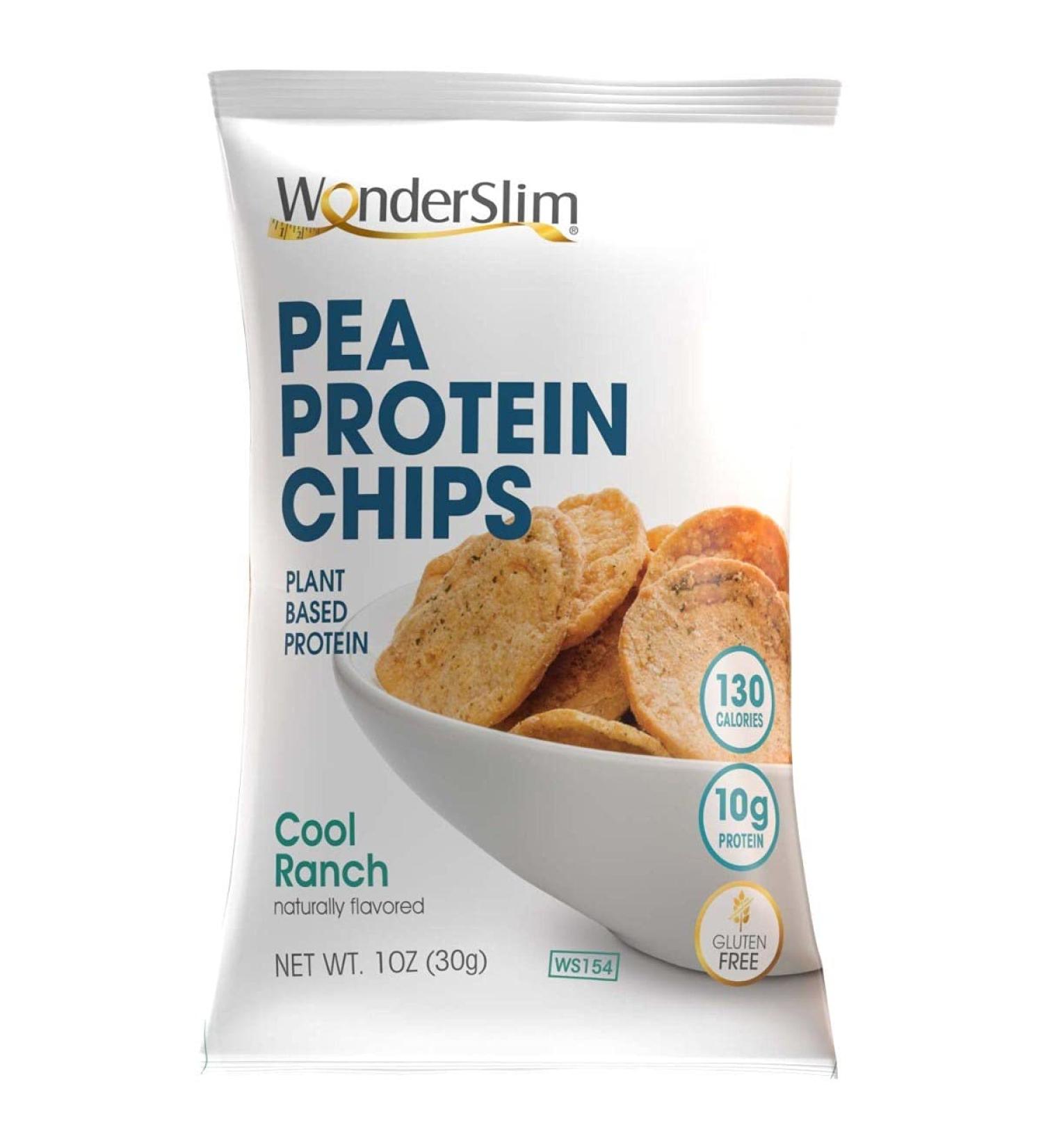 WonderSlim Cool Ranch Pea Protein Snack Chips - 10ct Value Pack | 10g Protein | 10g Net Carbs | Gluten Free - Buy Online on SooperMarket.com