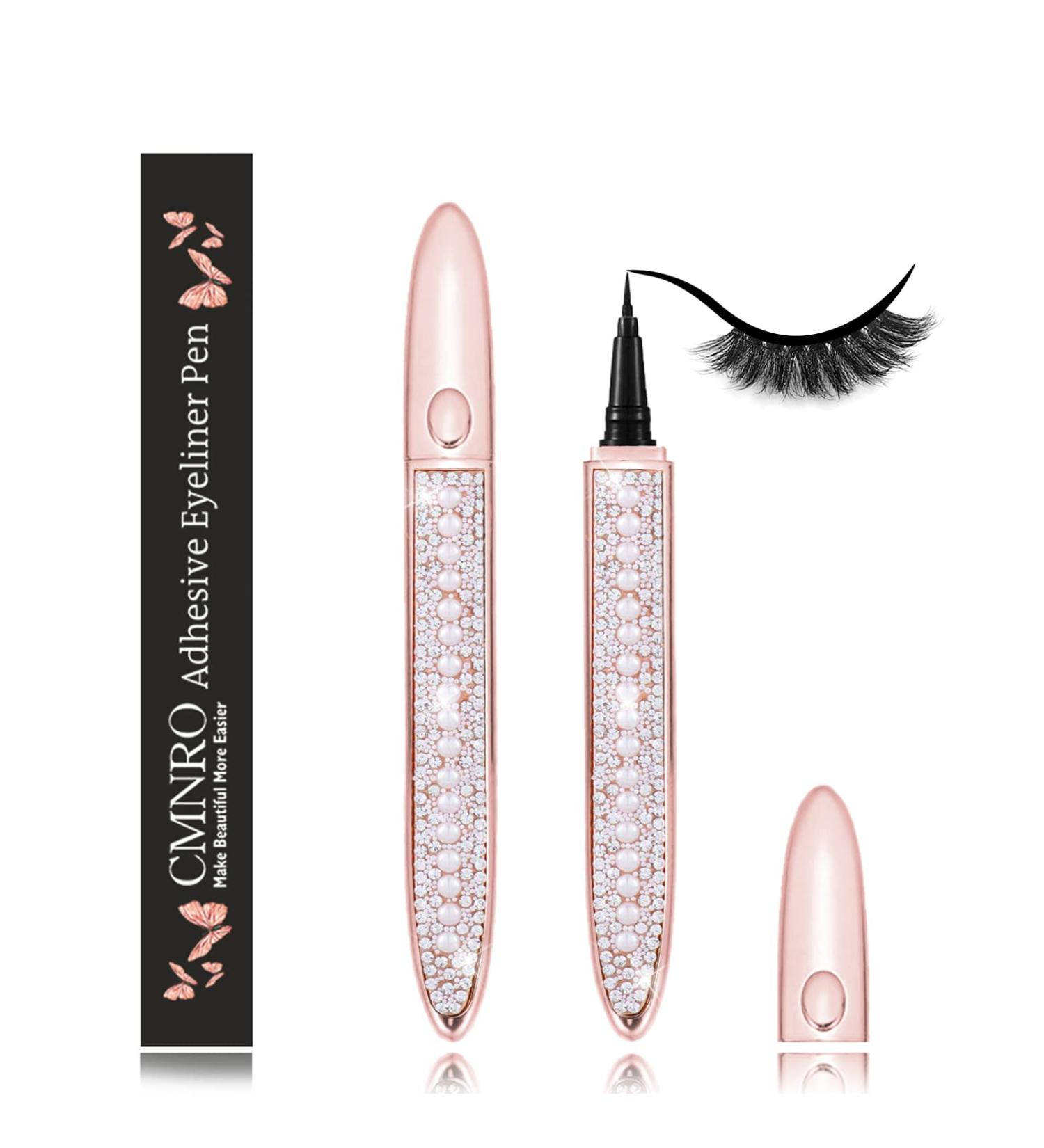 Eyelash Glue Pen 2 in 1 Self-Adhesive Liner | Waterproof Latex-Free Formula for Strong Hold | Ideal for False Lashes - Pearl&Diamond-Black Packaging - Buy Online on SooperMarket.com