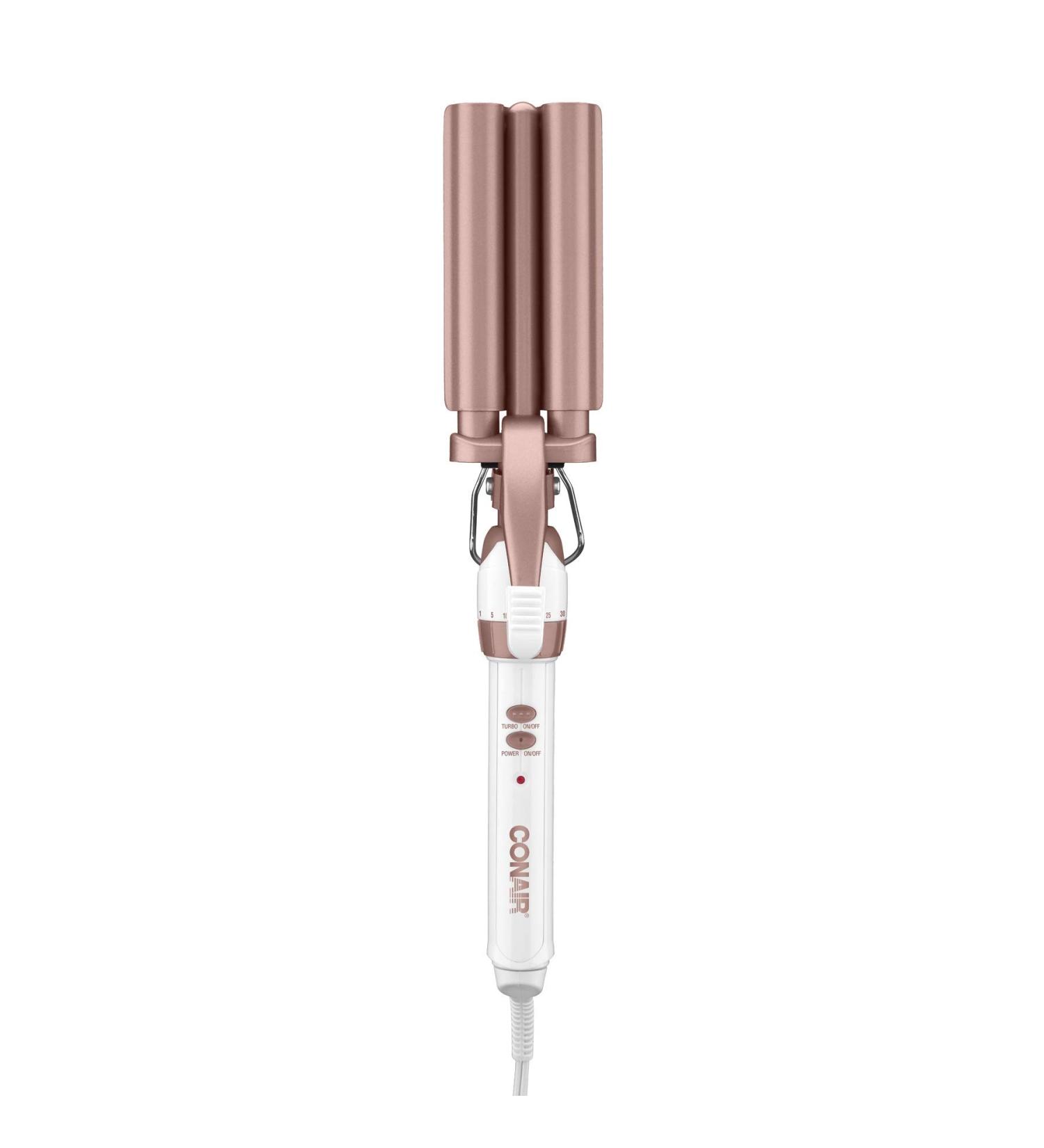 Conair Double Ceramic 3 Barrel Hair Waver - Beach Wave Curling Iron for Long-Lasting Tight Waves - Buy Online on SooperMarket.com