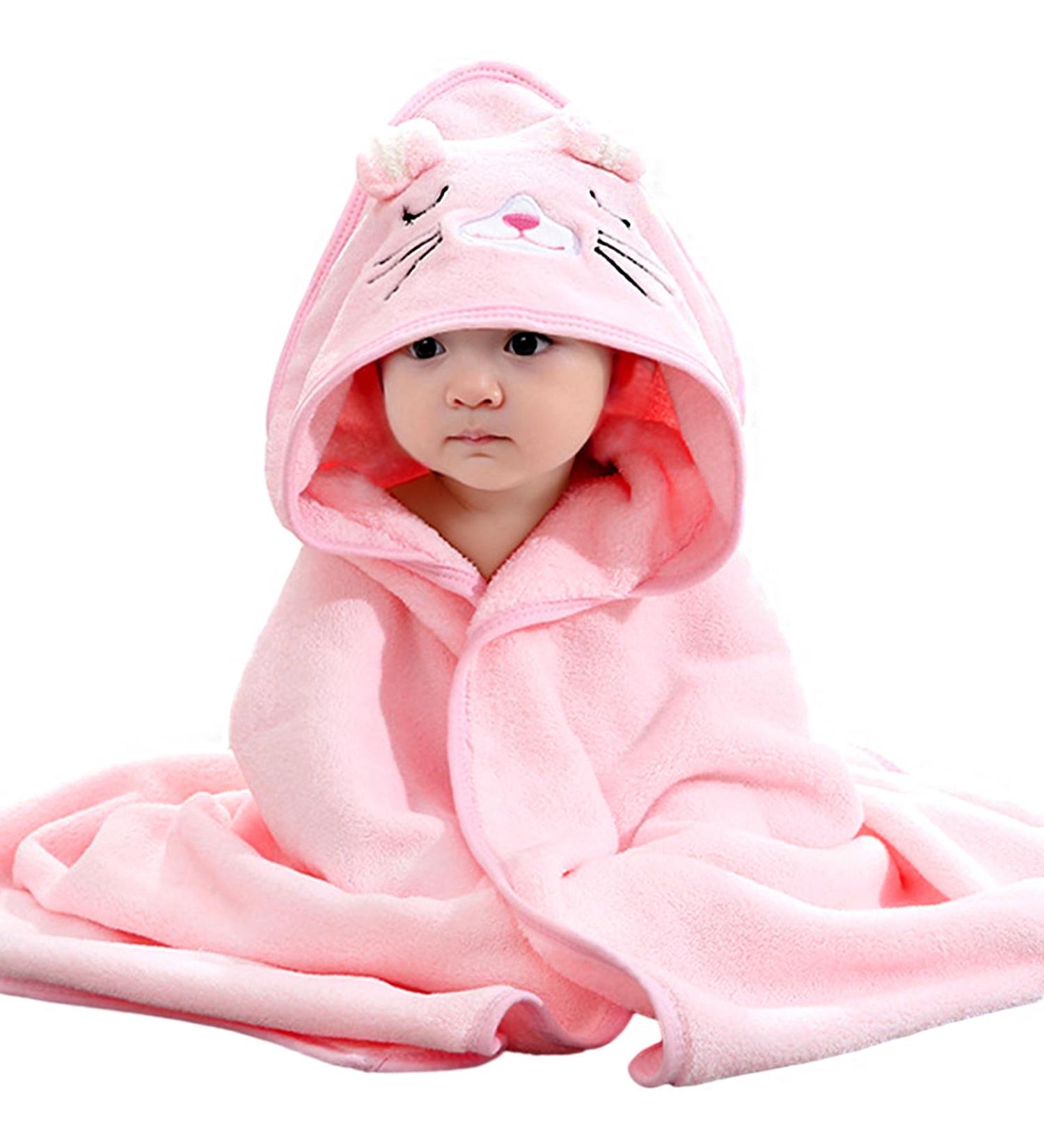 Zuimei Soft Hooded Baby Towel | Cute Animal Design for Baby Boy and Girl | Newborn Birthday Cat - Buy Online on SooperMarket.com