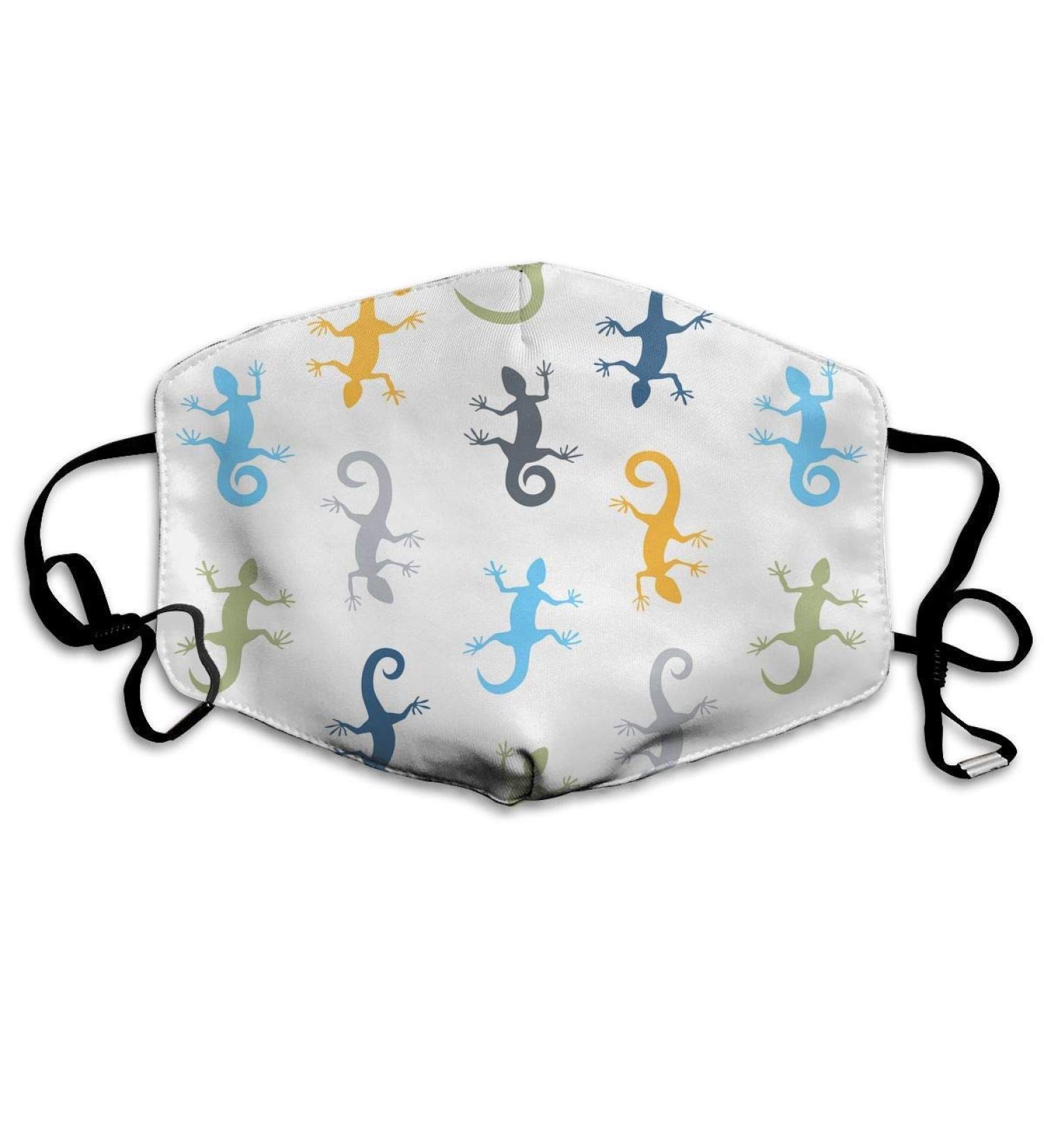 Lizards Washable Reusable Mask Cotton Anti Dust Half Face Mouth Mask For Kids Teens Men Women With Adjustable Ear Loops - Buy Online on SooperMarket.com