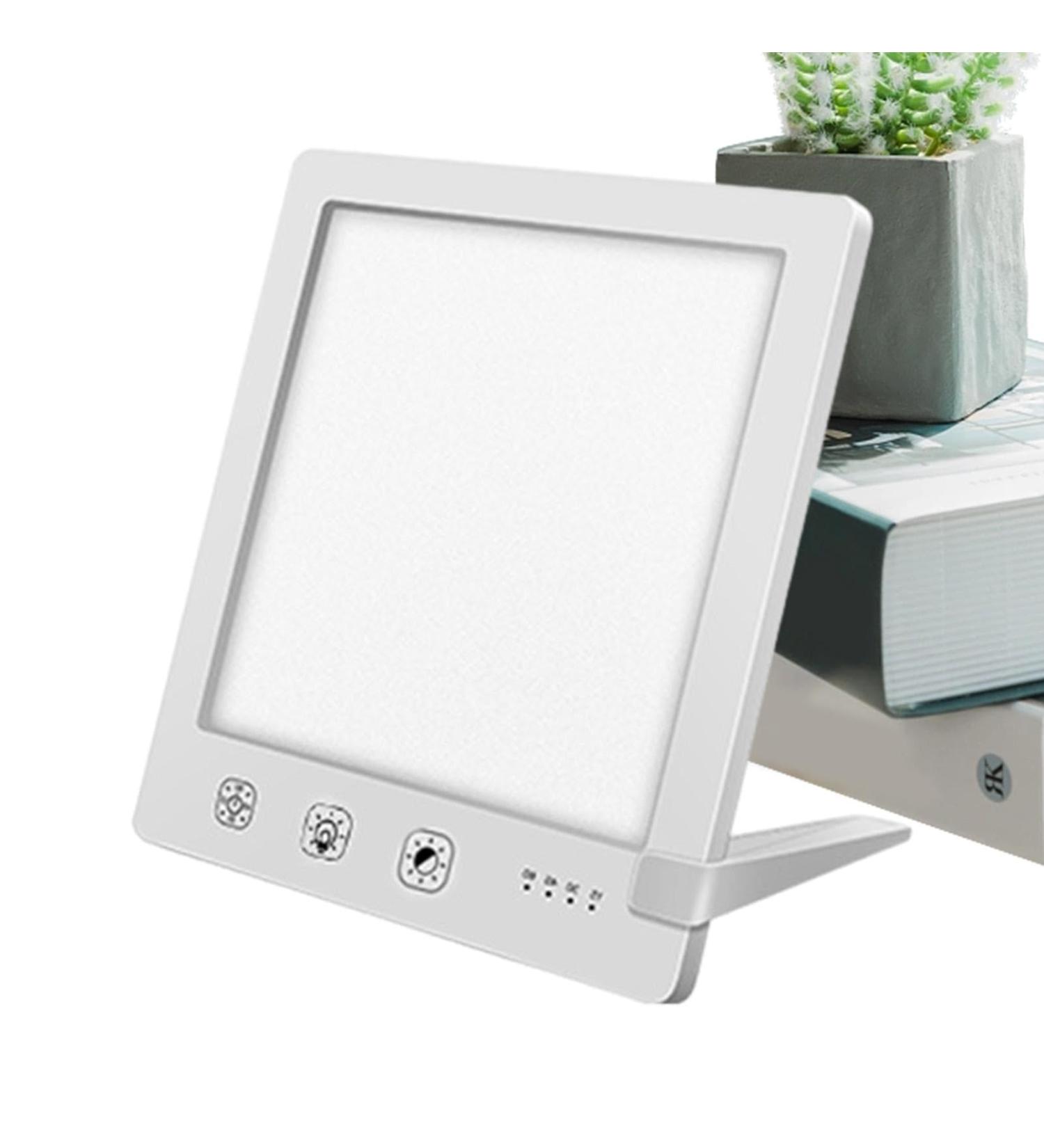 Sunlight Lamp 10000 Lux - 10000 Lux Bright Sunlight Lamps | Foldable Stand Touch Control Home Daylight Lamp with Temperature & Brightness Settings and Timer for Home White - Buy Online on SooperMarket.com