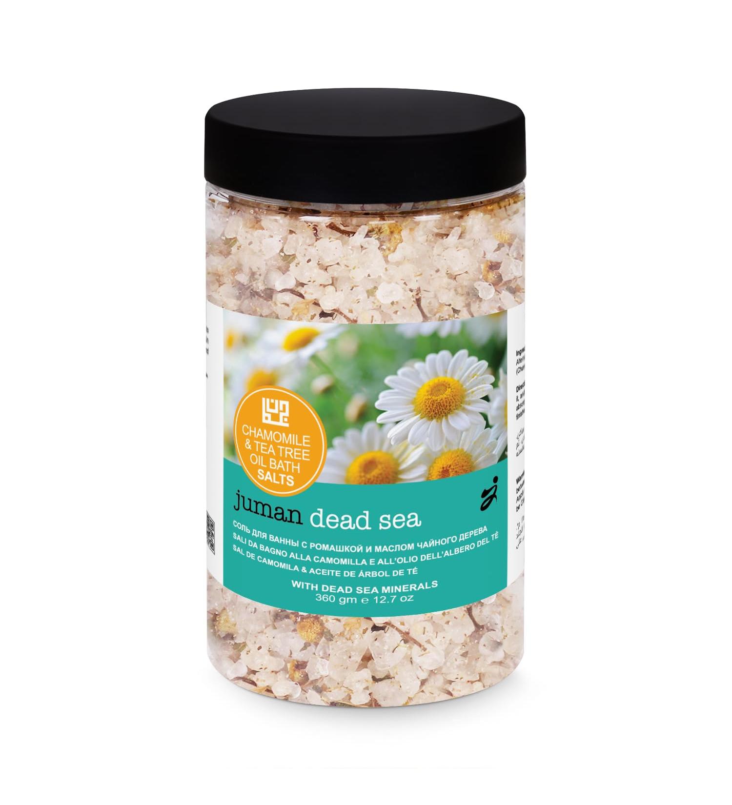 Dead Sea Salt Bath Crystals with Chamomile & Tea Tree Oil 360g | Relaxation & Skin Benefits | Shop Internationally - Buy Online on SooperMarket.com