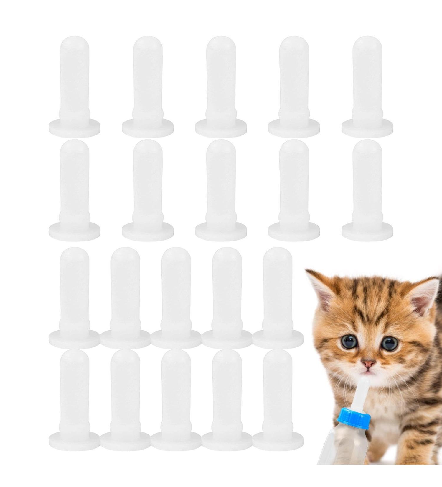 Shenrongtong K tzchnippel: 20-Piece Pet Still Nipple Feed Set for Kittens Puppies & Lizards - Transparent Bottle Nipple for Easy Feeding - Buy Online on SooperMarket.com