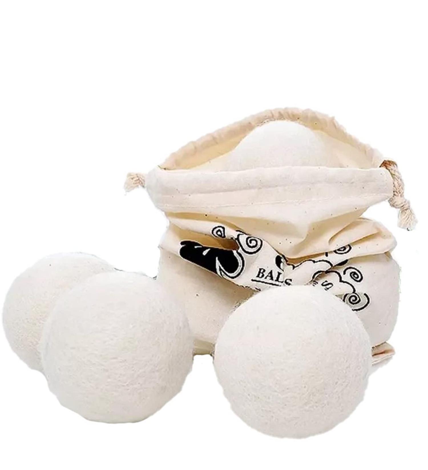 Glomora 6-Pack Wool Dryer Balls - Reusable Fabric Softener Made Of Natural Wool - Reduces Wrinkles and Drying Time - Ideal for Home Use - Buy Online on SooperMarket.com
