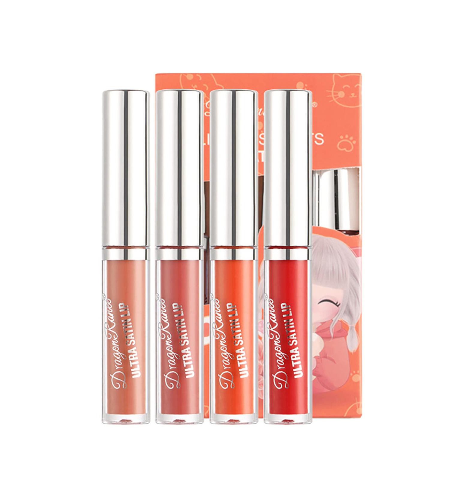 4 Colors Professional Matt Lip Balm - Waterproof Durable Lipstick & Gloss - Beauty Makeup #02 - Buy Online on SooperMarket.com