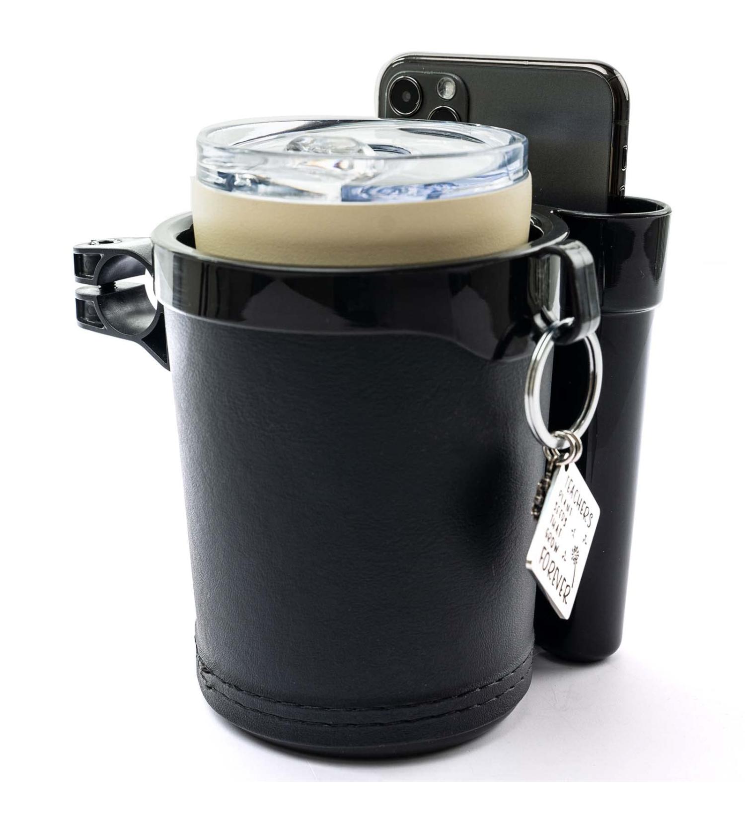 Bike Cup Holder with Cell Phone and Key Holder - Black | For Cruiser, Bicycle, Motorcycle, Scooter & Boat - Buy Online on SooperMarket.com
