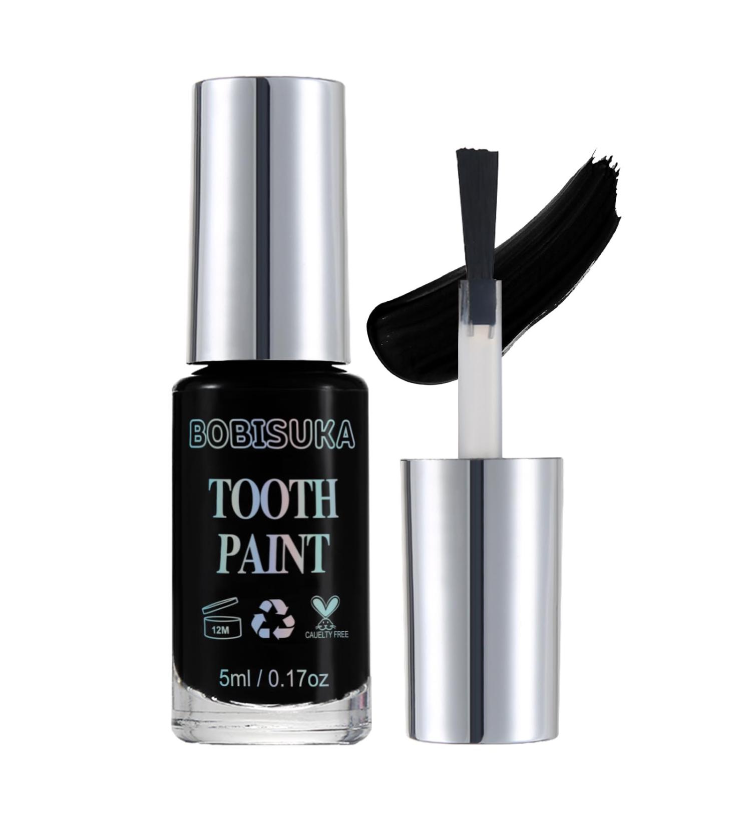 BOBISUKA Black Tooth Paint - Professional Makeup for Cosplay Halloween Theater & Special Effects | Safe Quick Dry Realistic (5 ml - Buy Online on SooperMarket.com
