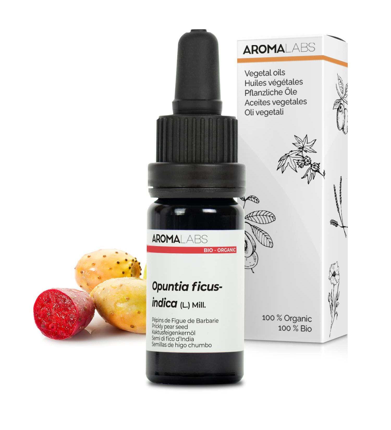 ORGANIC - PRICKLY PEAR SEED Oil - 10mL - 100% Pure Natural Cold Pressed And Cosmos Certified - AROMA LABS (French Brand) - Buy Online on SooperMarket.com