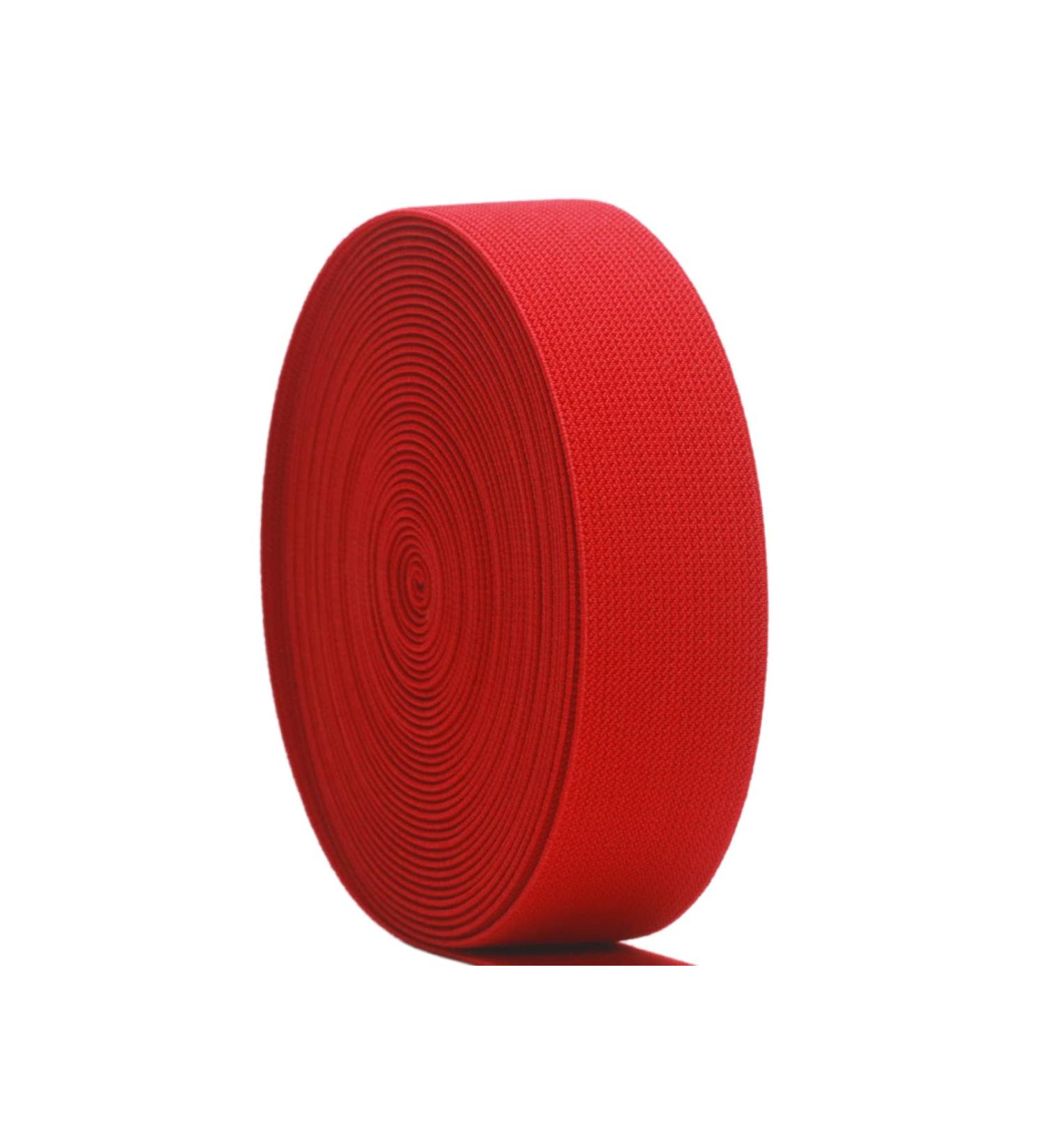 1 1/2 Inch Red Knit Elastic Band - 10 Yards Double-Side Twill Woven Heavy Stretch Elastic Spool for Sewing - Ideal for Pants, Waistbands, Wigs, Skirts, Crafts - Red Color - Buy Online on SooperMarket.com