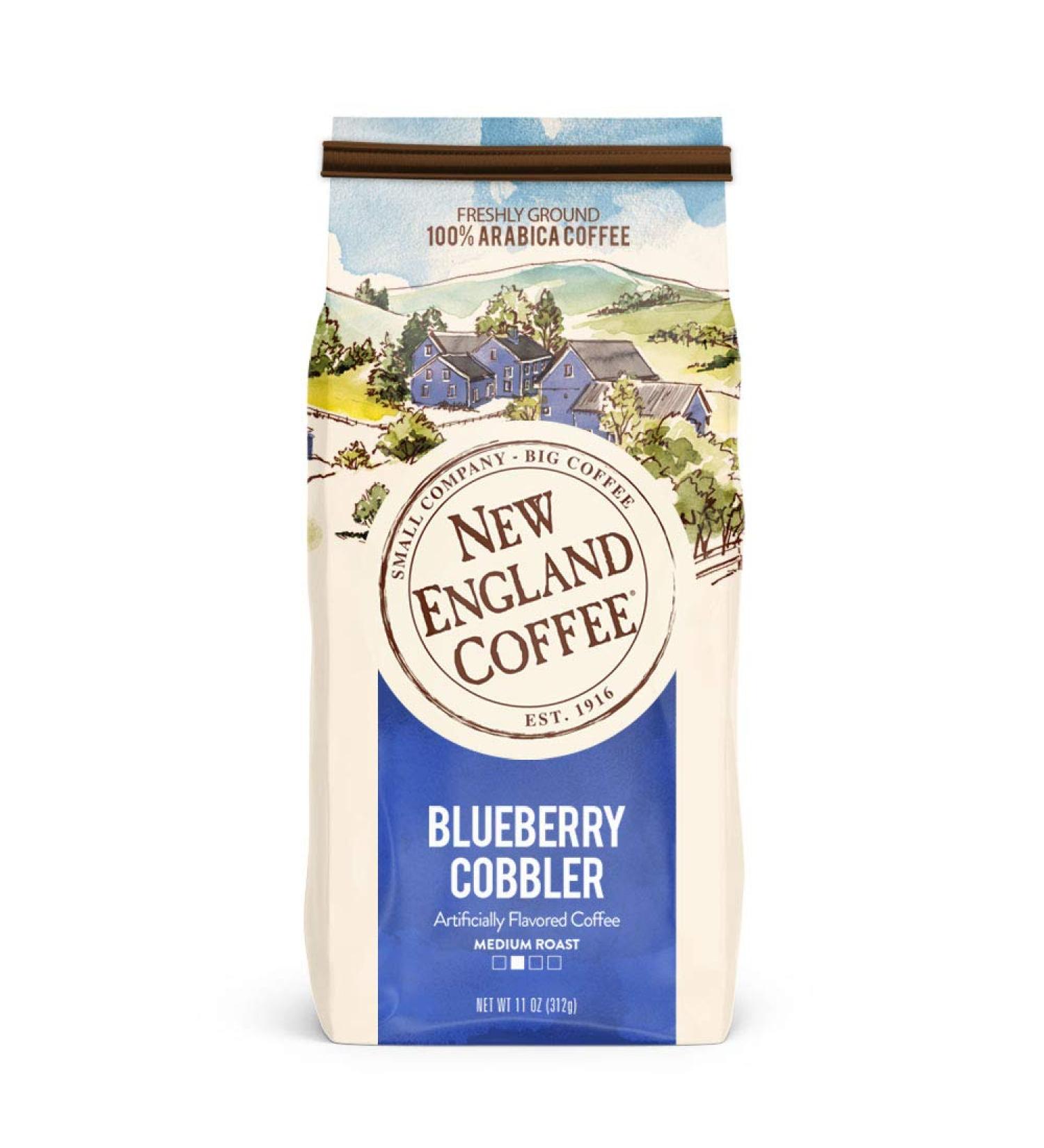 New England Coffee Blueberry Cobbler Medium Roast Ground Coffee 11 oz. Bag - Pack of 3 - Buy Online on SooperMarket.com