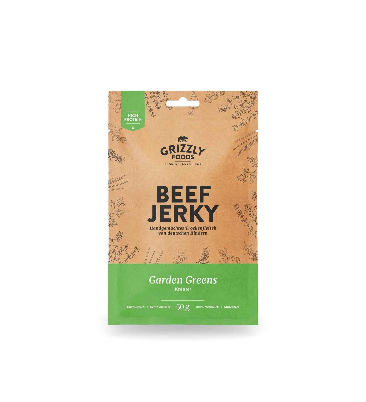 Buy Premium German Beef Jerky Set | Dried Beef Pack of 5 | 250g Garden Greens Flavor | International Shipping - Buy Online on SooperMarket.com