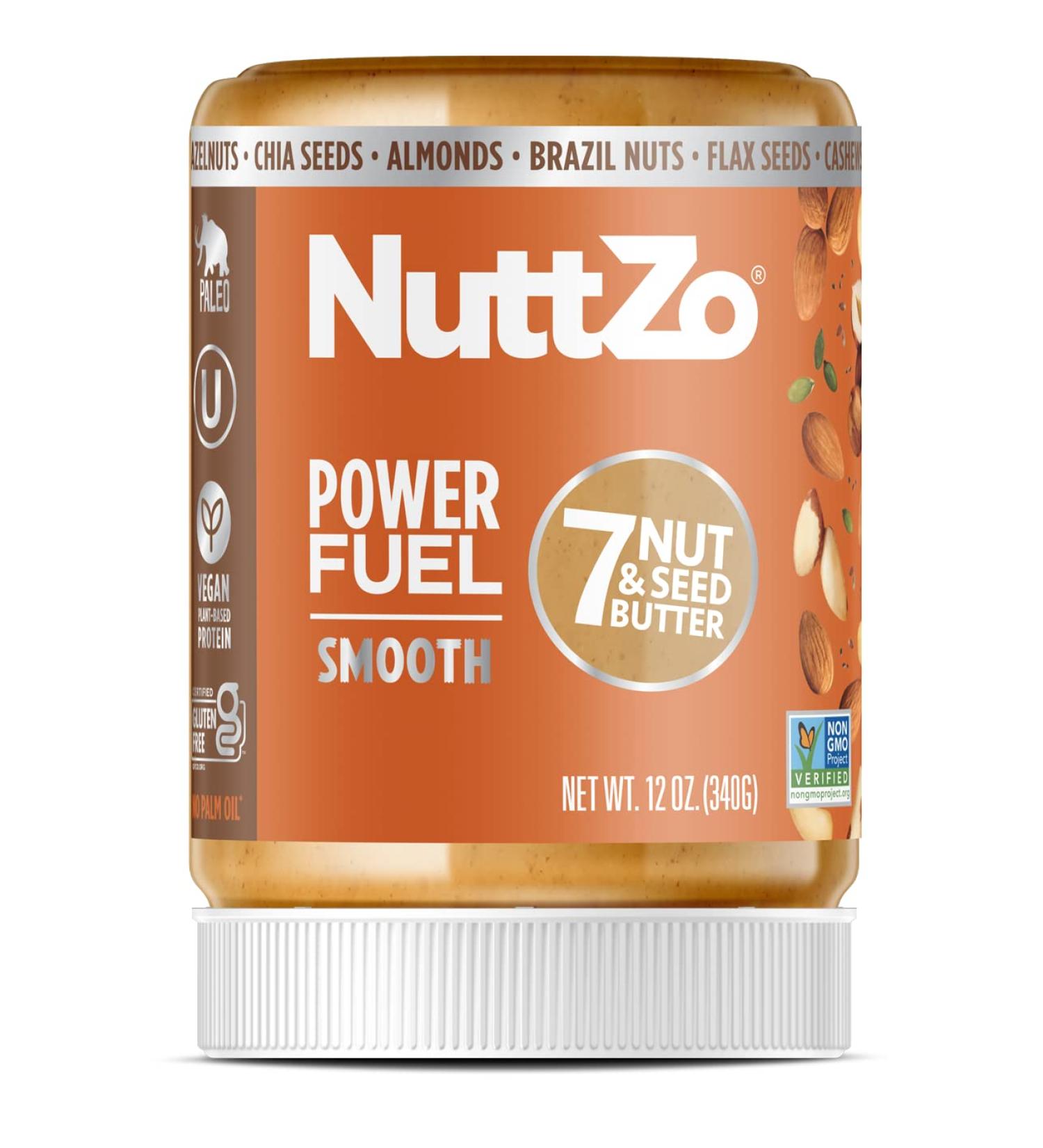 Nuttzo Paleo Power Fuel 7 Nut & Seed Butter - Smooth 12 oz | Healthy Superfood Spread - Buy Online on SooperMarket.com