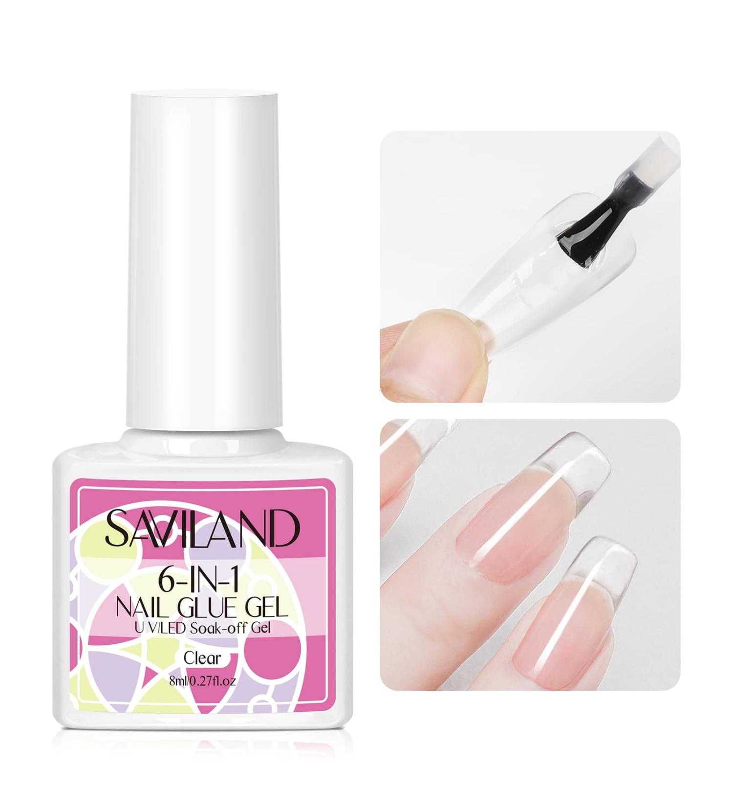 Saviland 6-IN-1 Nail Glue Gel for Acrylic & Press-On Nails | UV LED Curing, Nail Repair Treatment & Women's Gift - Buy Online on SooperMarket.com