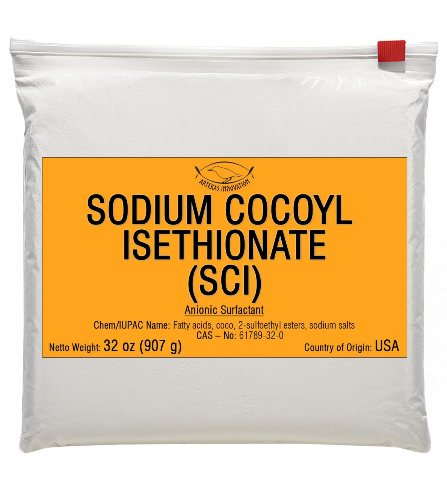 Sodium Cocoyl Isethionate (SCI) Powder 32 oz - Anionic Foaming Surfactant for DIY Solid Shampoo Bars, Bath Bombs, and More - Buy Online on SooperMarket.com