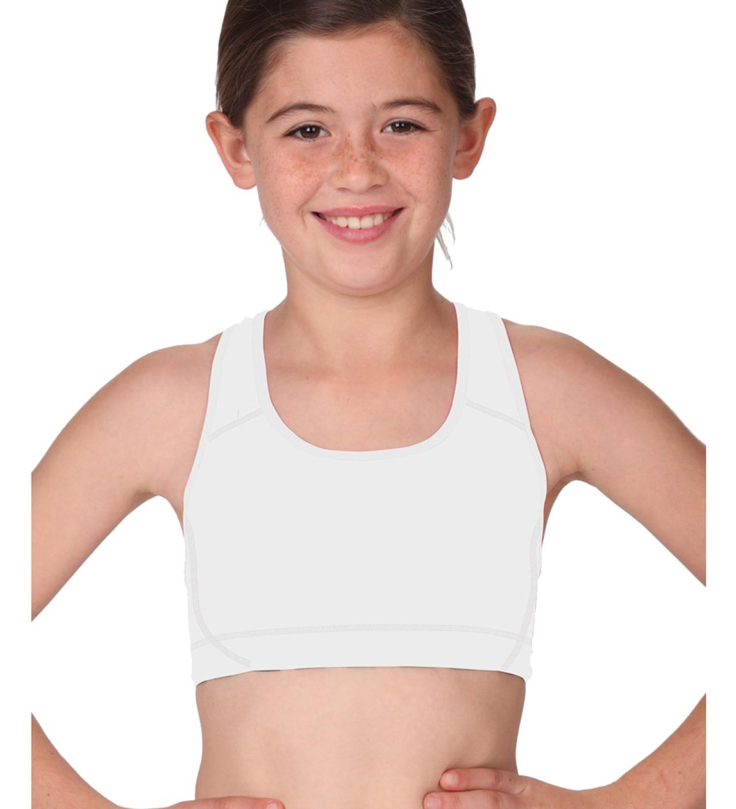 Soffe Girl's Sports Bra, White Medium