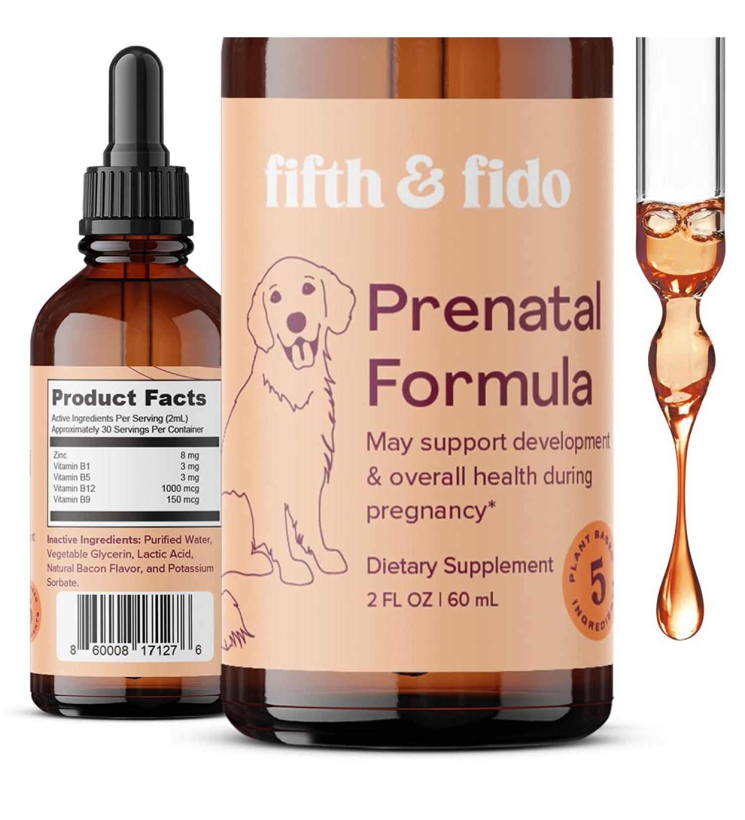 Dog Prenatal Vitamins with Folic Acid | Essential Nursing Puppy Supplies for Healthier Litter | Immune System Support for Dog Breeding | 2 oz - Buy Online on SooperMarket.com