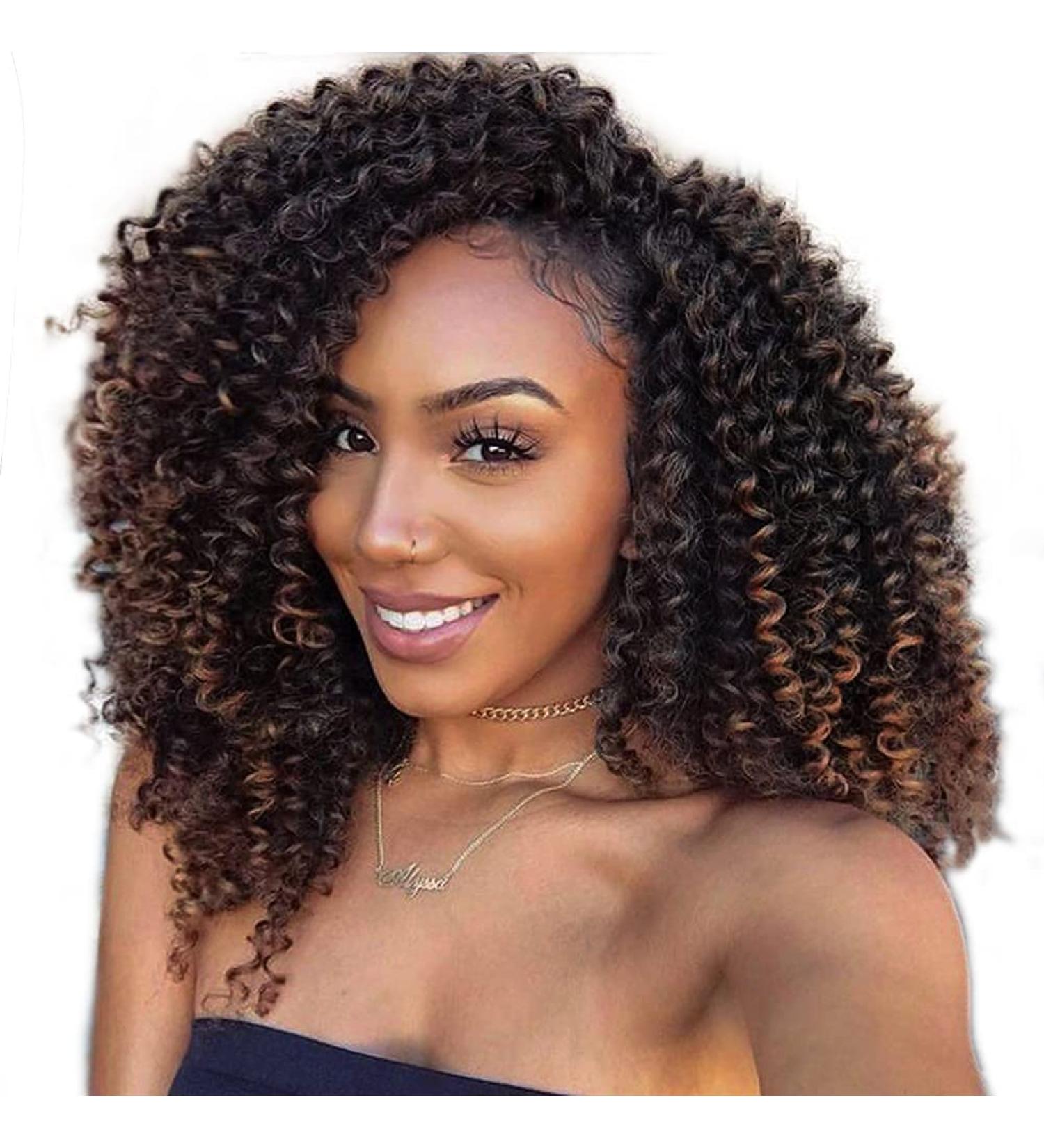 Lady Miranda Afro Kinky Curly Braiding Hair Extensions 10 Inch 3X Braid Synthetic Hair- Black&Brown 1B/30 - Buy Online on SooperMarket.com