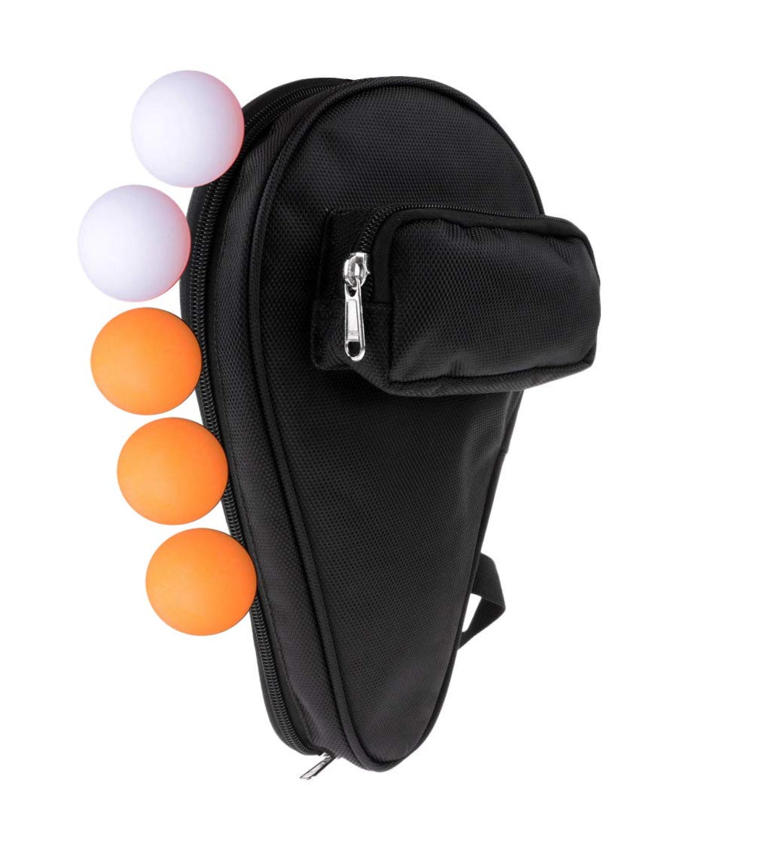 Yuecoofei Table Tennis Racket Case Cover with Ball Storage Pocket - Paddle Carry Bag for Ping Pong - Includes 5 Table Tennis Balls - Buy Online on SooperMarket.com