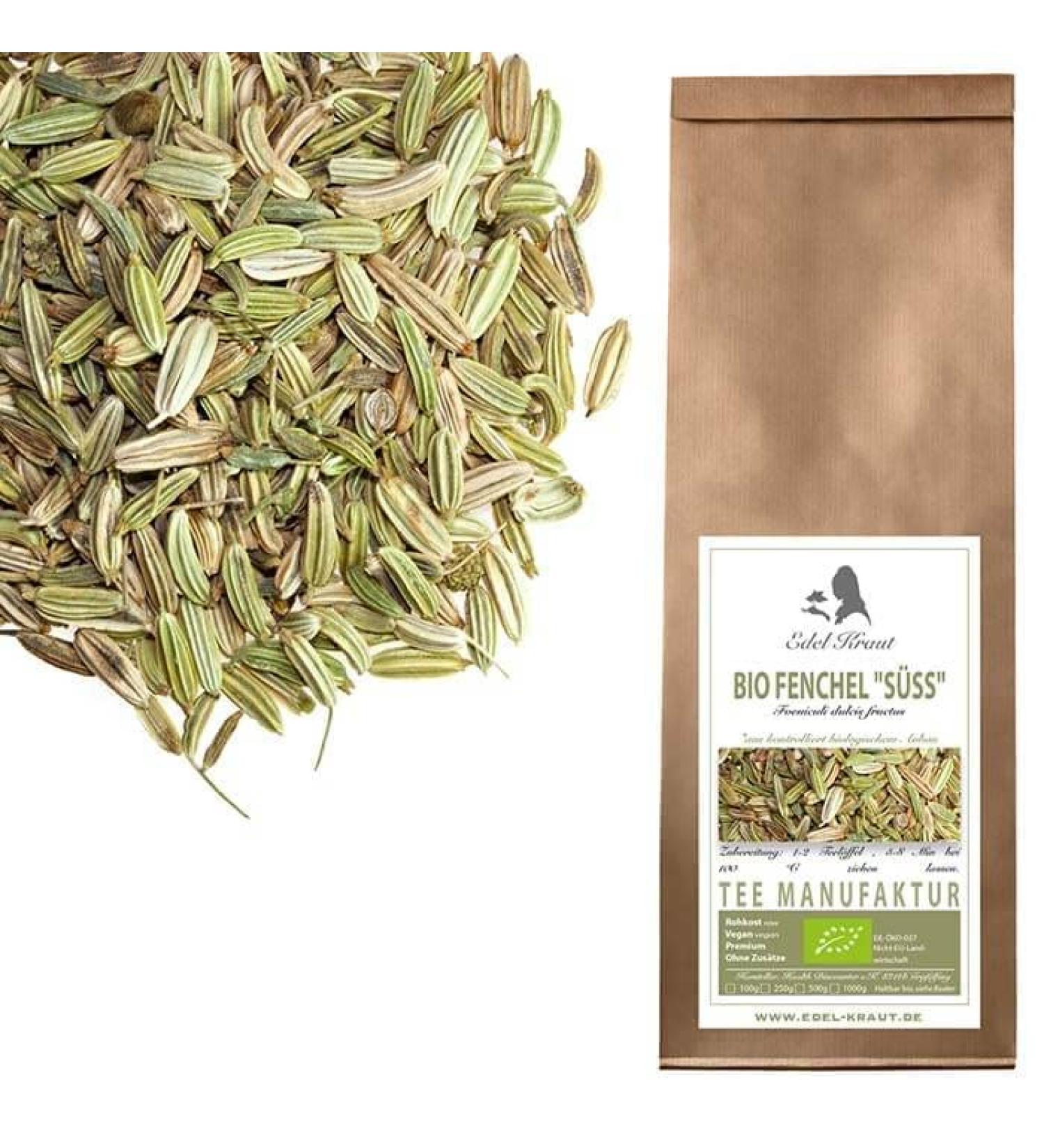 Organic Fennel Seed Bio Sweet 250g | 100% Natural Pure Fennel Tea | Premium Organic Fennel Sweeties - No Artificial Additives - Buy Online on SooperMarket.com