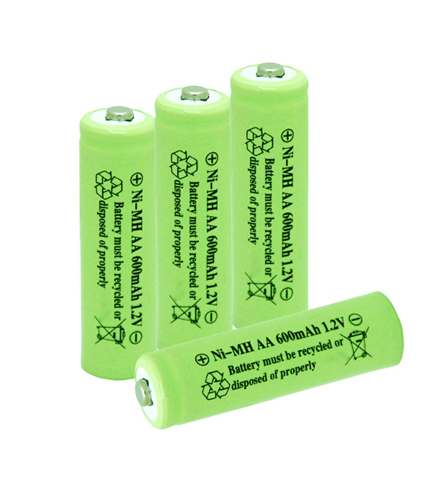Buy Ni-Mh AA 600mAh 1.2V Rechargeable Batteries for Outdoor Solar Lights - 4 Pack - Buy Online on SooperMarket.com