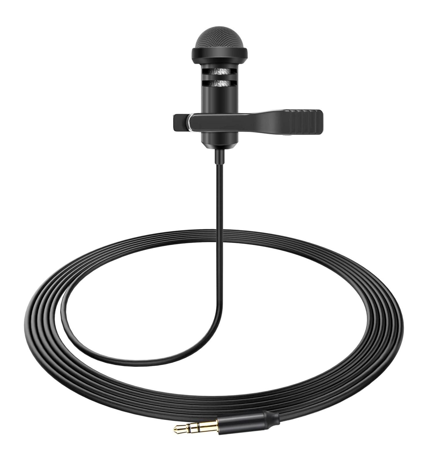 Weishan Media Mod Mic for GoPro HERO11-9 Black Action Camera | Lavalier Lapel Microphone with Clip | Compatible with GoPro Pro 3.5mm Mic Adapter | 5ft Cable for Vlogging - Buy Online on SooperMarket.com