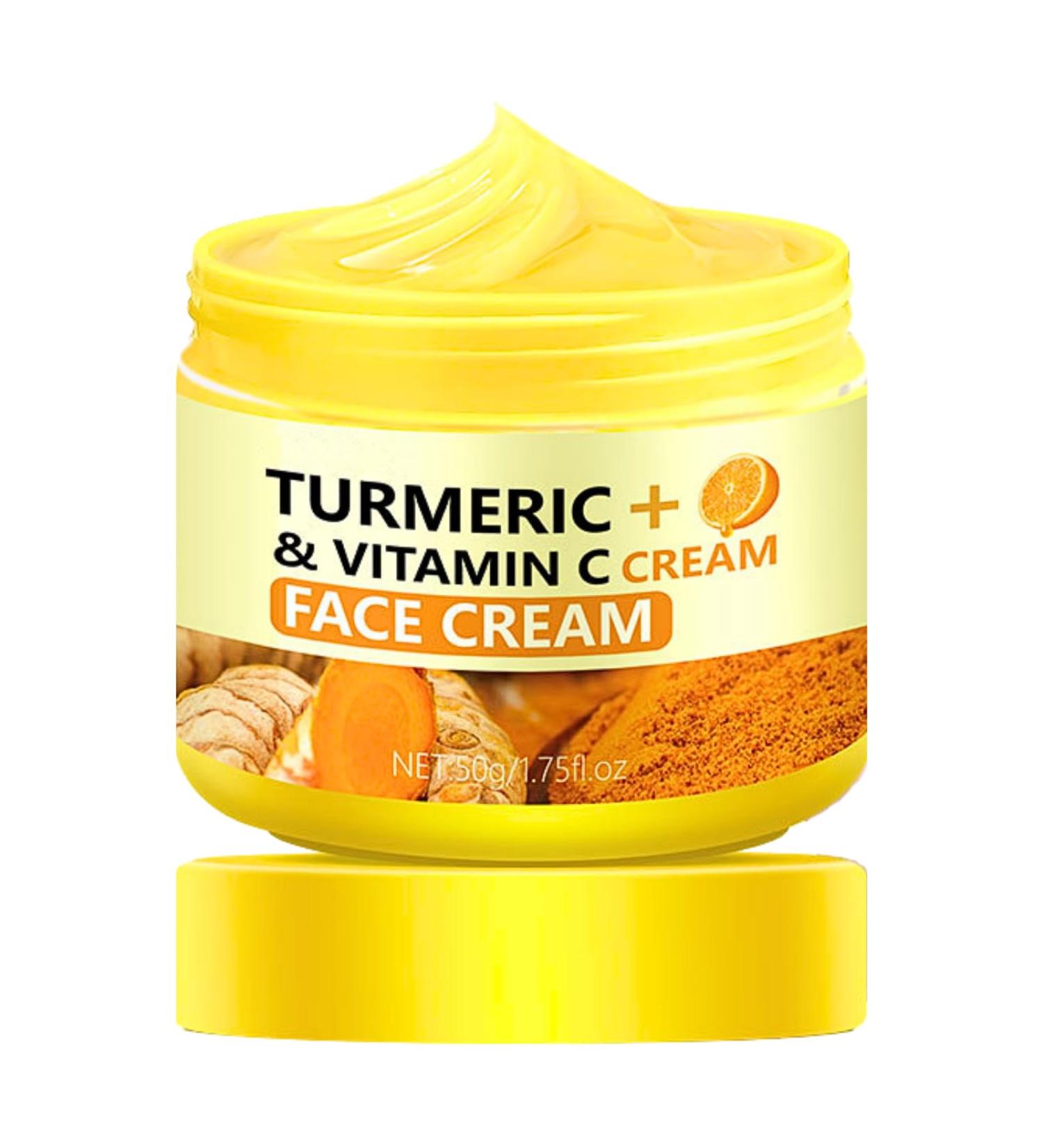 Turmeric Face Cream Vitamin C Face Moisturiser Brightening Vitamin C Cream for Face Anti Aging Face Cream Dark Spot Remover for Face Moisturizing Turmeric Day Cream for Radiant Skin - Buy Online on SooperMarket.com