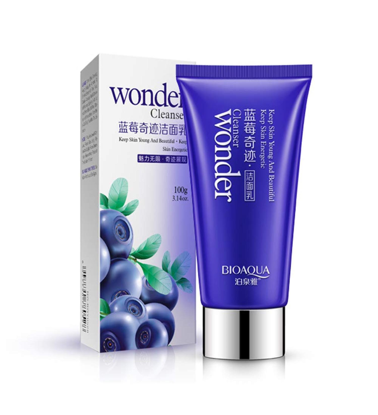 BIOAQUA Natural Herbal Skin Cleanser Blueberry Long Lasting Moisturizing Nourishing Elasticity Hydro-Lipid Balance 100g - Buy Online on SooperMarket.com