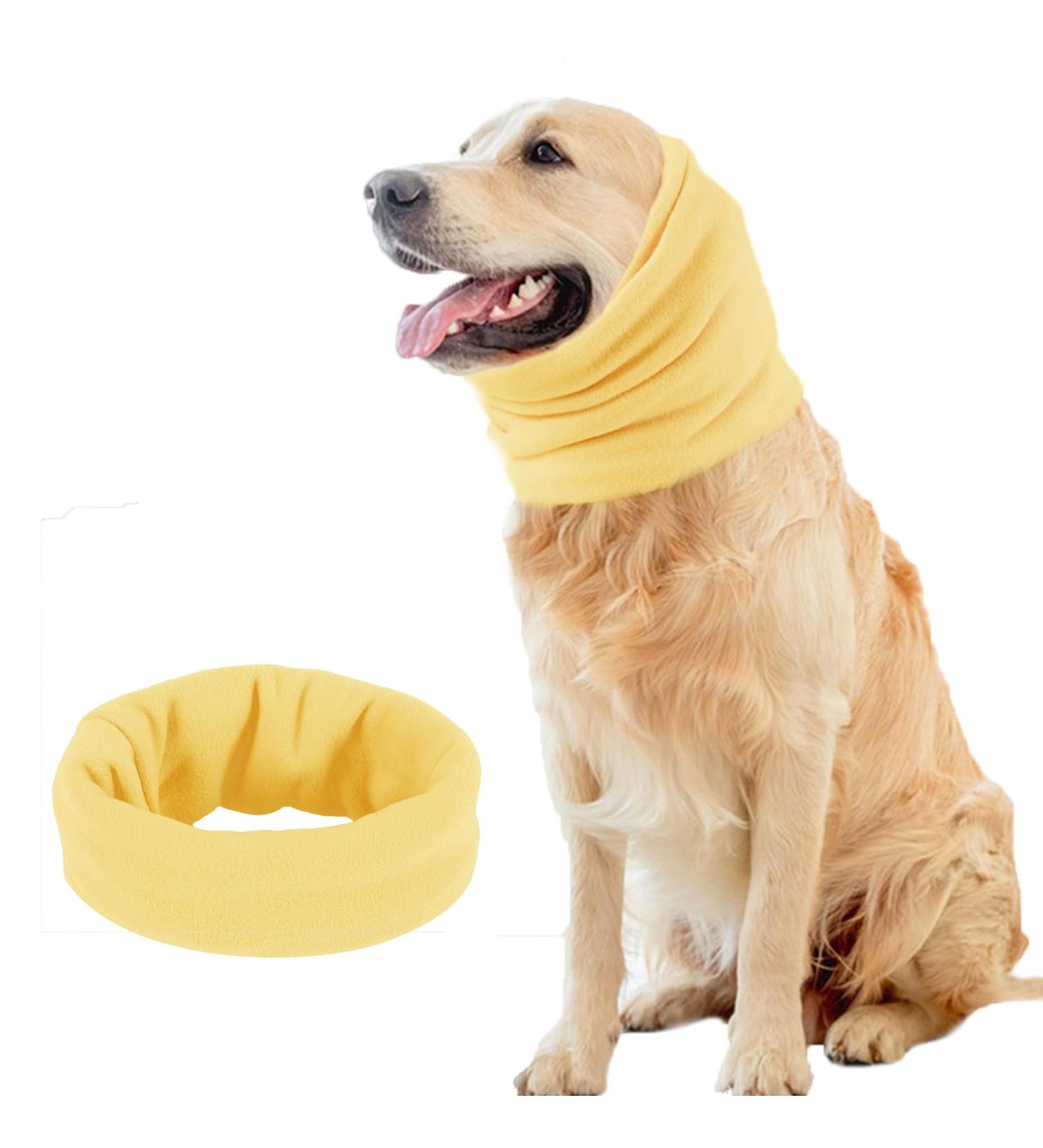 Pattepoint Dog Snood - Noise Protection & Anxiety Relief Ear Muffs for Dogs - Yellow, Medium - Buy Online on SooperMarket.com