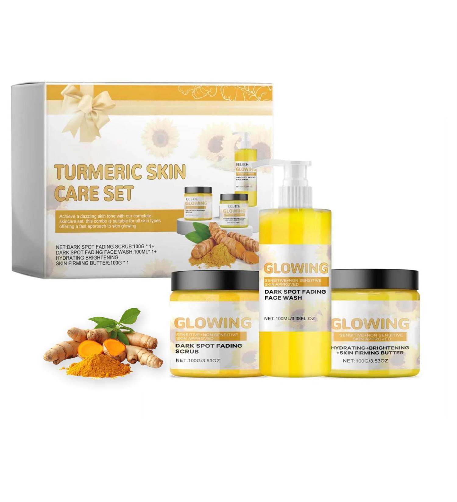 Turmeric Glow Combo Skincare Set - Face Wash Scrub & Moisturizer for Radiant Skin | Perfect for Men & Women - Buy Online on SooperMarket.com