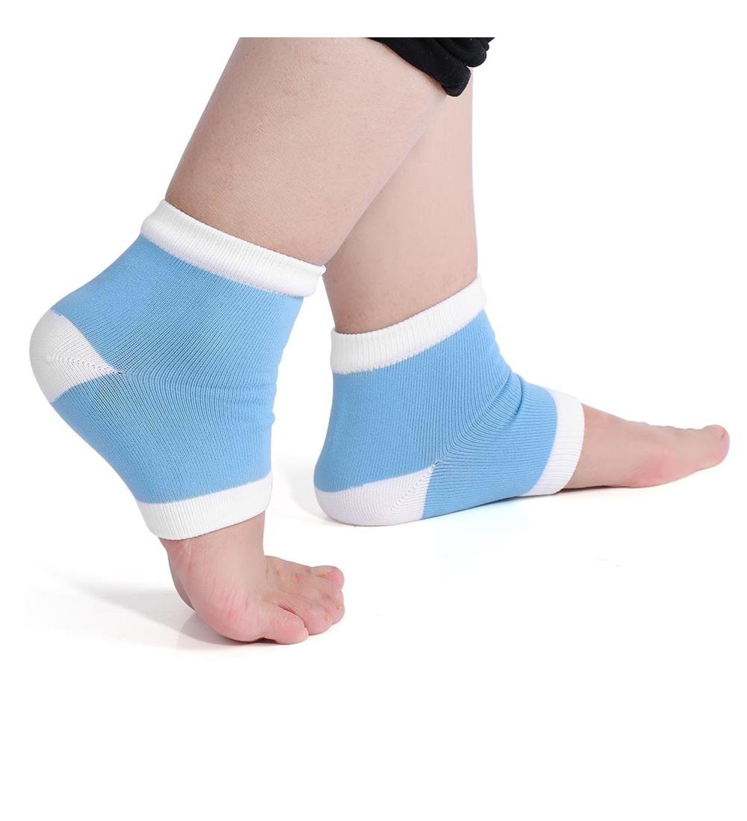 Buy Angrek Washable Gel Spa Heel Socks - 2 Piece Moisturizing Pedicure Care for Dry Cracked Feet - Open Toe Protection (Blue) - Buy Online on SooperMarket.com