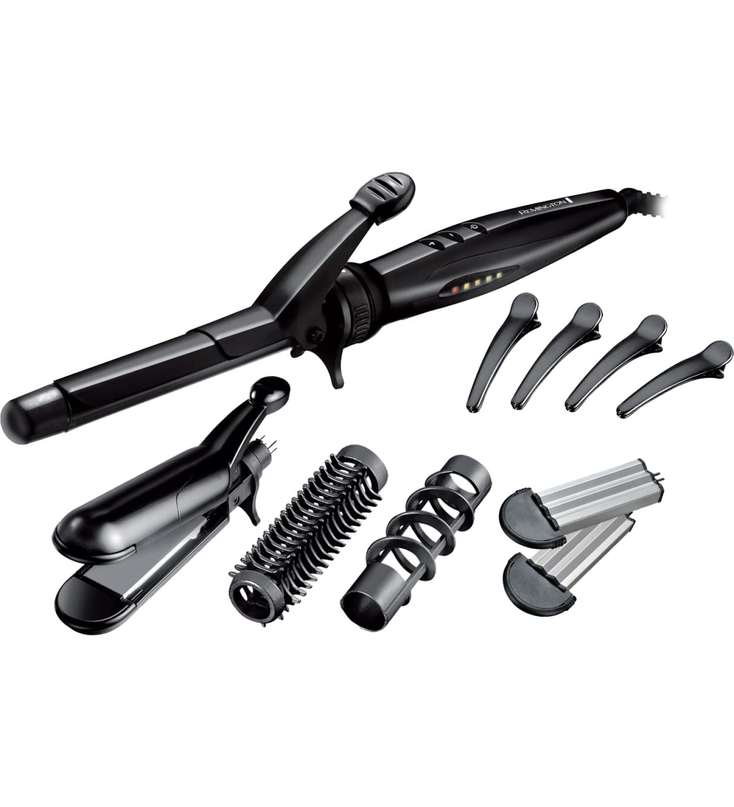 Remington S8670 Multi-Style Reversible Styling Plates 19mm Curling Tong Round Brush Spiral Curling Attachment Clips - Black - Buy Online on SooperMarket.com