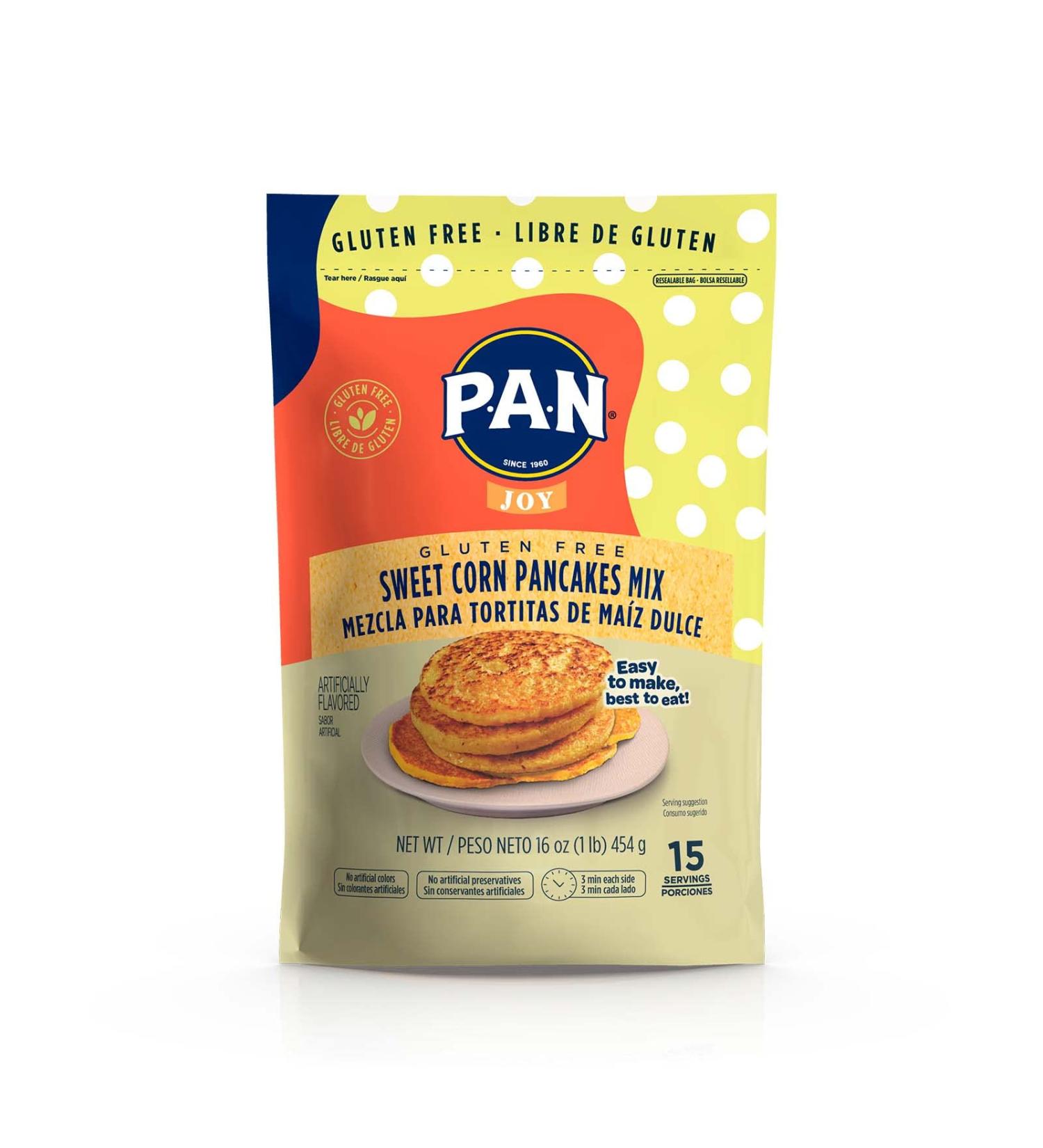 P.A.N Sweet Corn Pancakes Mix - Gluten Free, Easy to Prepare - 1 lb - Buy Online on SooperMarket.com