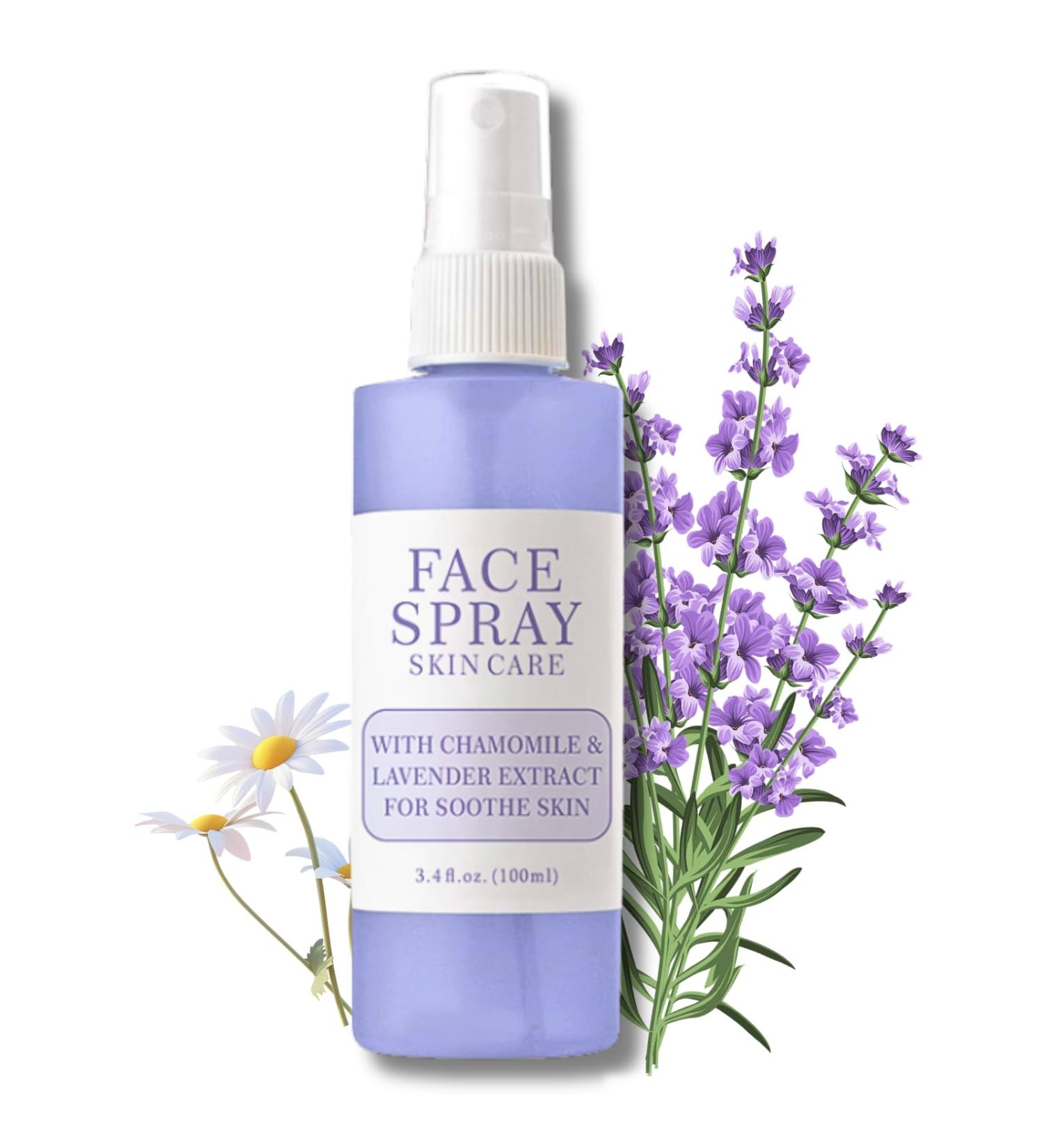 Lavender Hydrating Face Mist Facial Spray with Lavender & Chrysanthemum Lavender Face Toner for Dry Skin Makeup Setting Spray for Face Soothing Face Spray Nourishing Dry Skin & Relieve Acne 100ml - Buy Online on SooperMarket.com