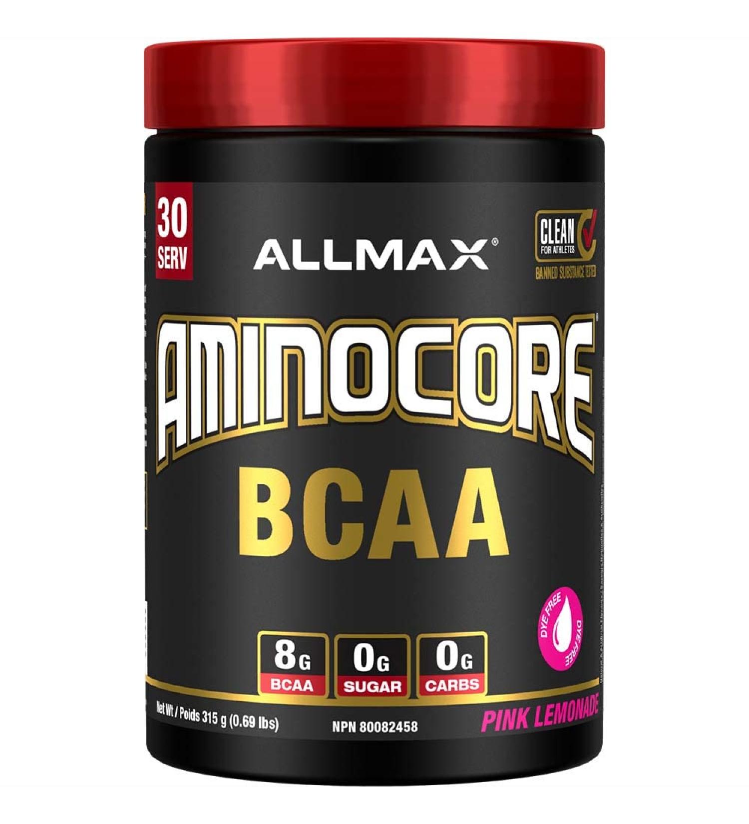 ALLMAX Nutrition Aminocore Bcaa - 8g Bcaas - 100% Pure Branch Chained Amino Acids - Gluten Free 315 gram Pink Lemonade Pink Lemonade 315 g (Pack of 1) 8g Bcaas - Buy Online on SooperMarket.com