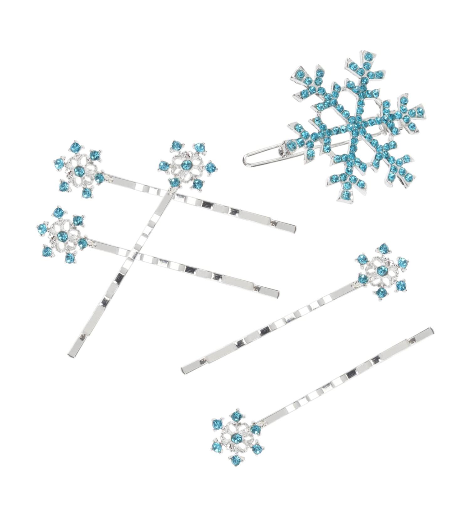 KALLORY Snowflake Hair Pins - 6pcs Decorative Barrettes for Girls | Party Hair Clips for Children - Snowflake Style Hair Accessories - Buy Online on SooperMarket.com