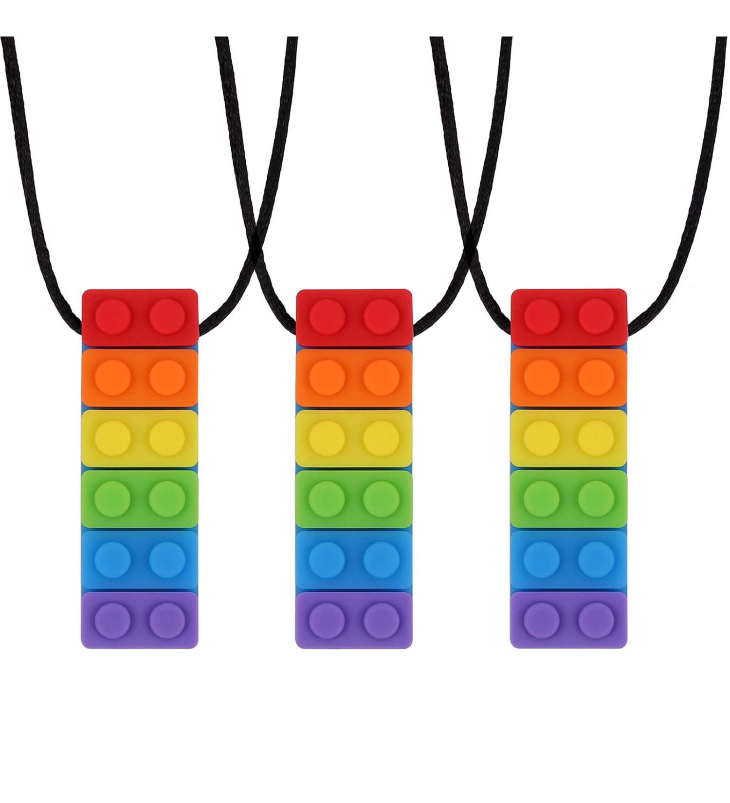 Premium You & Lemon 3-Piece Chewing Necklace Set | Silicone Teething Toys for Autism & ADHD - Rainbow Cubes for Boys & Girls - International Shipping Available - Buy Online on SooperMarket.com