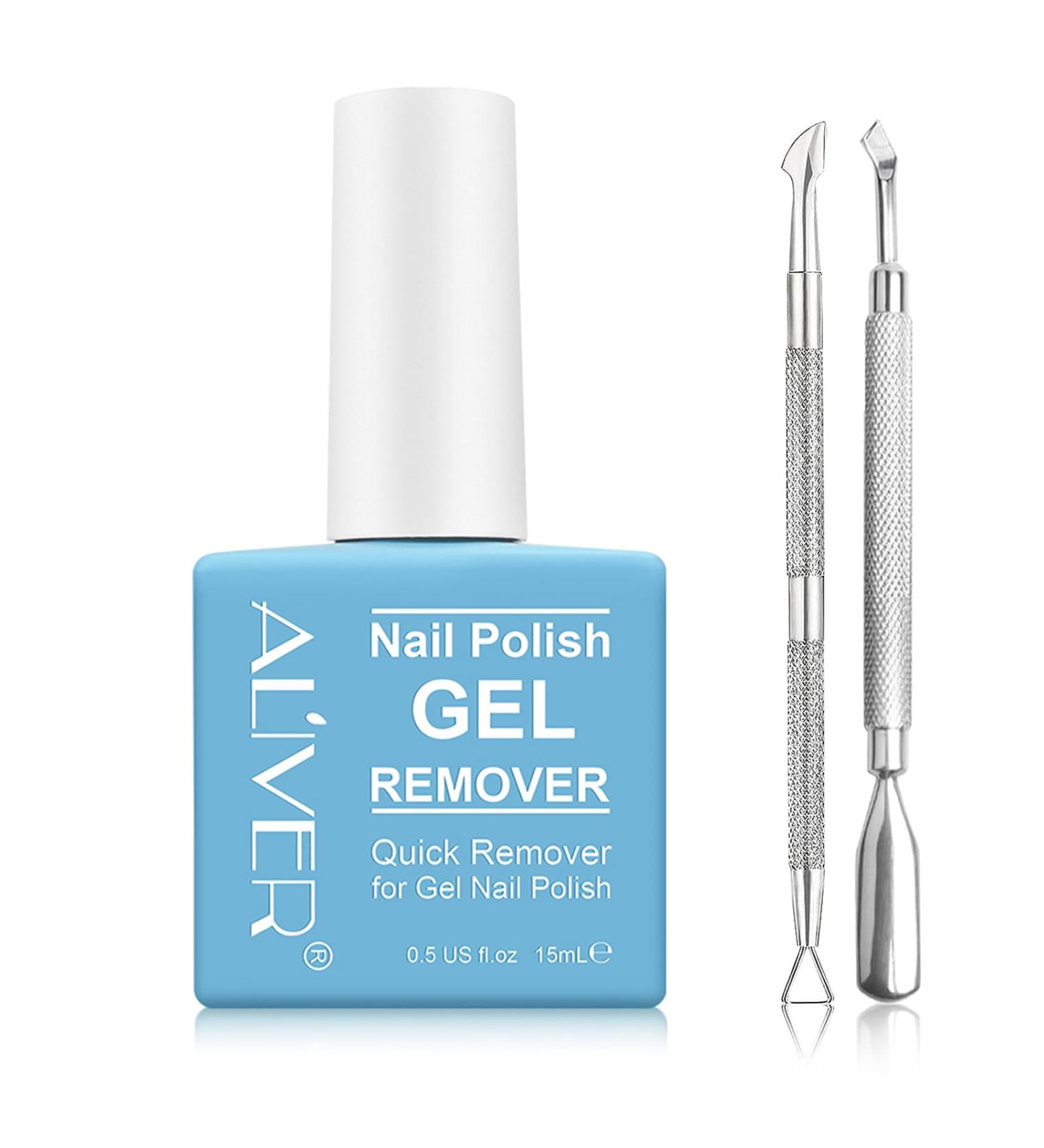 Gel Remover for Nails - 15ML Professional Gel Nail Polish Remover with Cuticle Pusher and Nail Polish Scraper Soak-Off Gel Nail Polish Kit Quick & Easy Peel Off Nails Polish In 2-5 Minutes 01 - Buy Online on SooperMarket.com