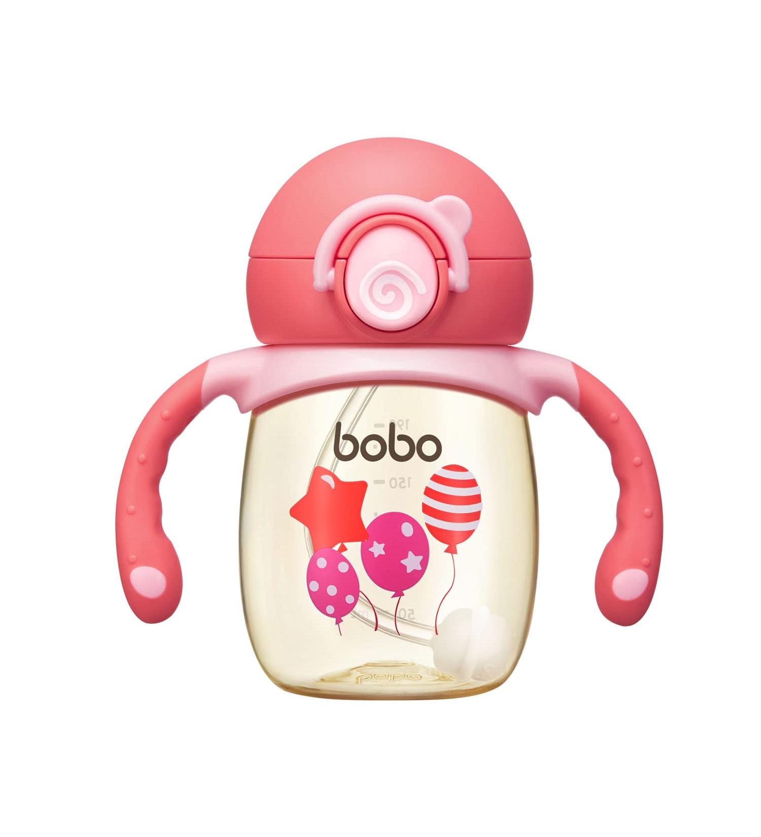 YOHKOH 6oz Red Baby Sippy Cup with Weighted Straw | PPSU Learner Cup for Toddlers 4-6 Months | No Spill Soft Spout & Handles - Buy Online on SooperMarket.com