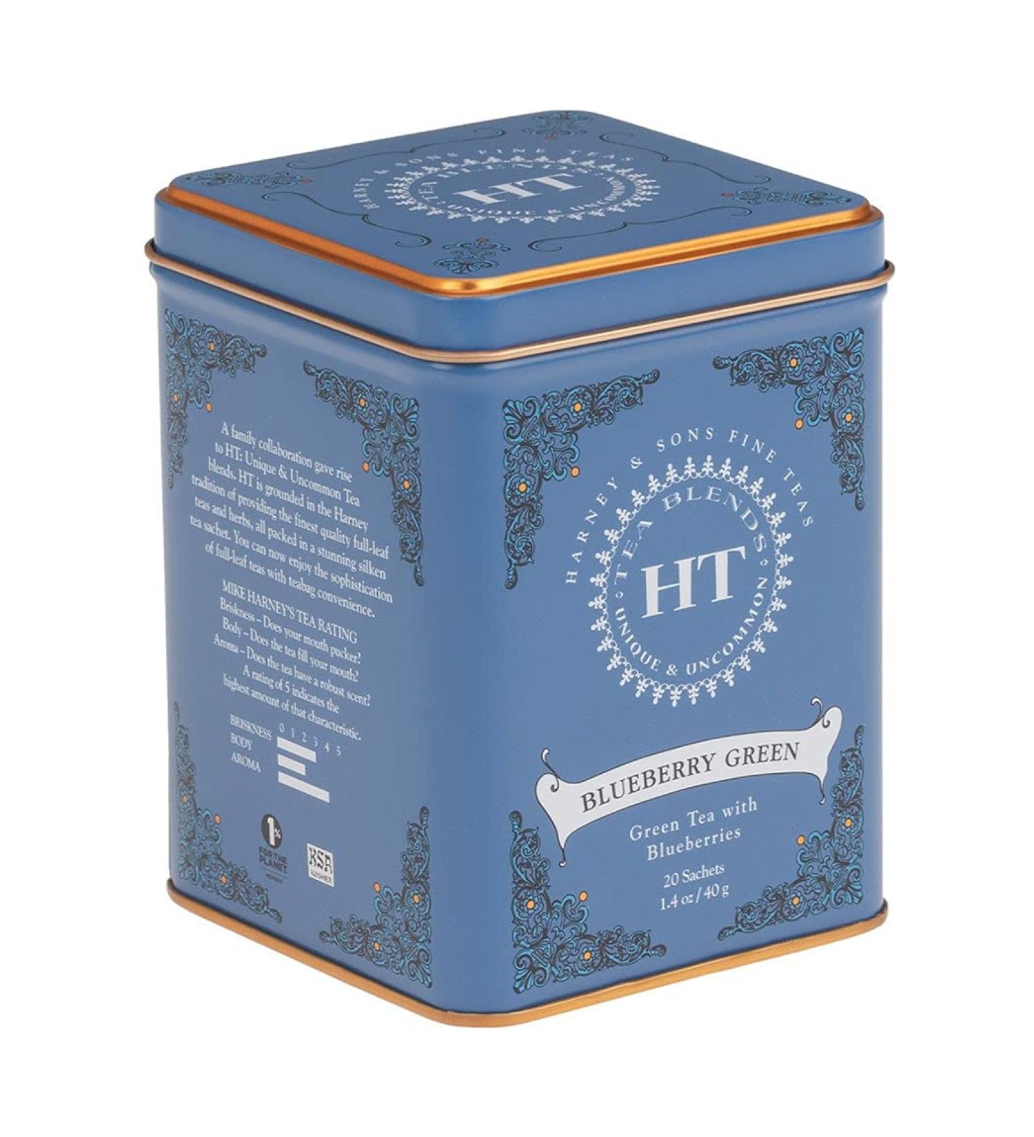 Harney & Sons Blueberry Green Tea Blend - 20 Sachets (1.4 oz) | Premium Flavor & Quality - Buy Online on SooperMarket.com