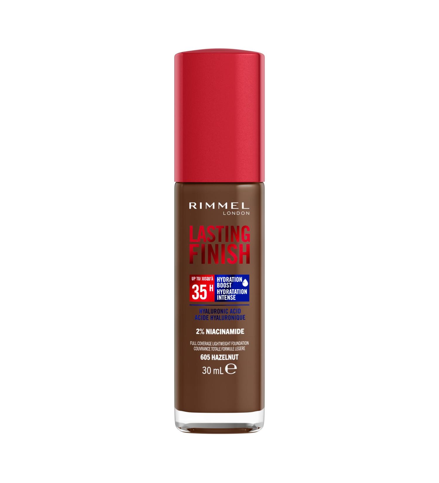 Rimmel London - Lasting Finish 35 Hour Foundation Long-Wearing Hydrating Vegan Formula Full-Coverage - Hazelnut 1 count (Pack of 1) Hazelnut - 605 - Buy Online on SooperMarket.com