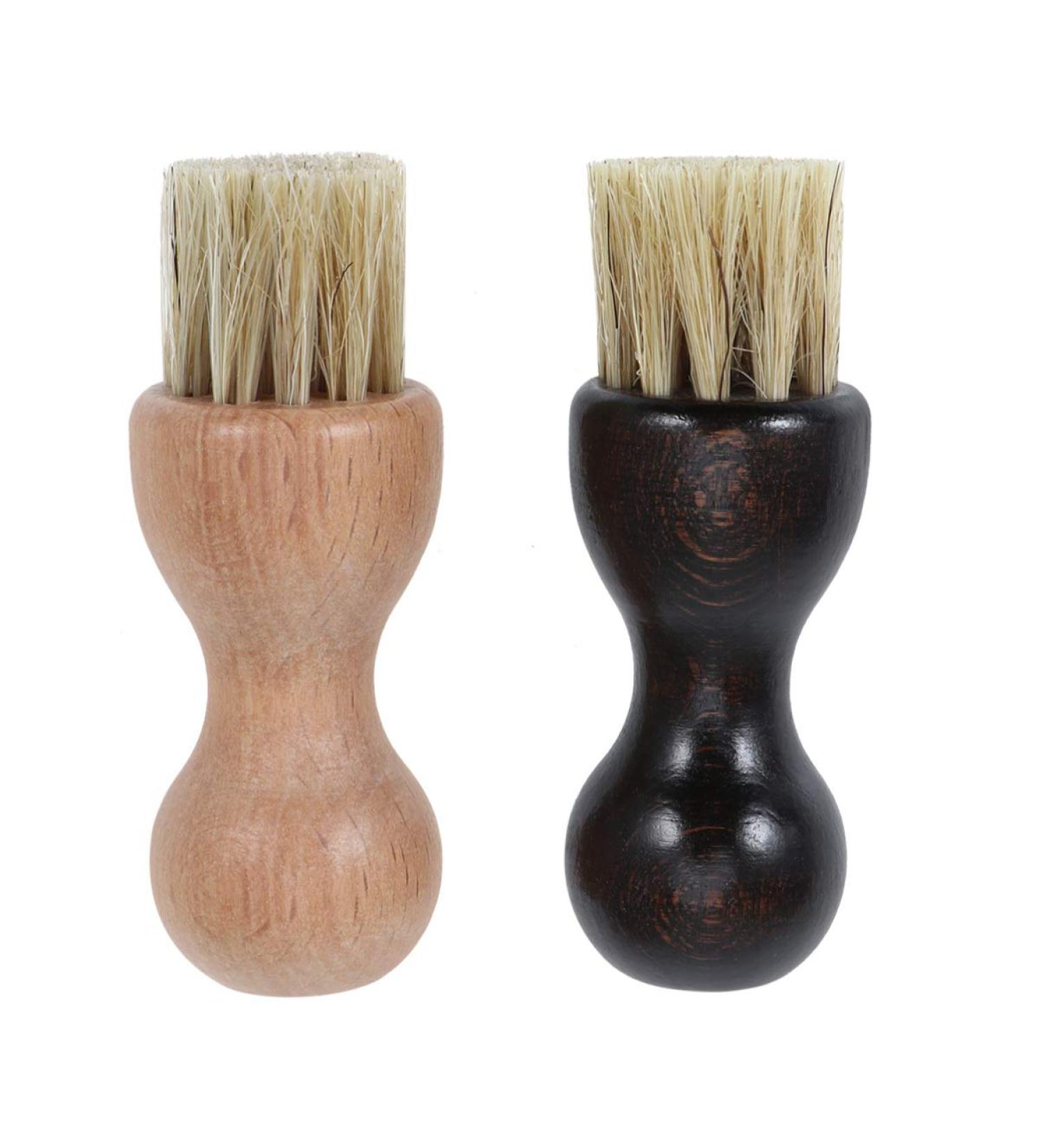 EXCEART Shoe Brush Cream Applicator Wooden Shoe Shine Brushes Polish Paste Jar Dauber Bristles Shaft Slotted for Boots Shoes & Other Leather Care - Buy Online on SooperMarket.com