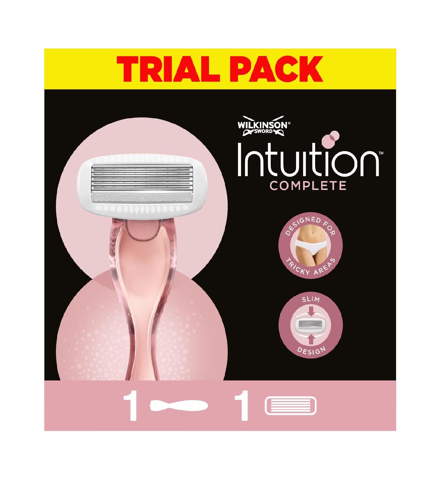 WILKINSON SWORD - Intuition Complete For Women | Skin Protect Gel with Smooth Glide | Razor Handle + 1 Razor Blade Refills