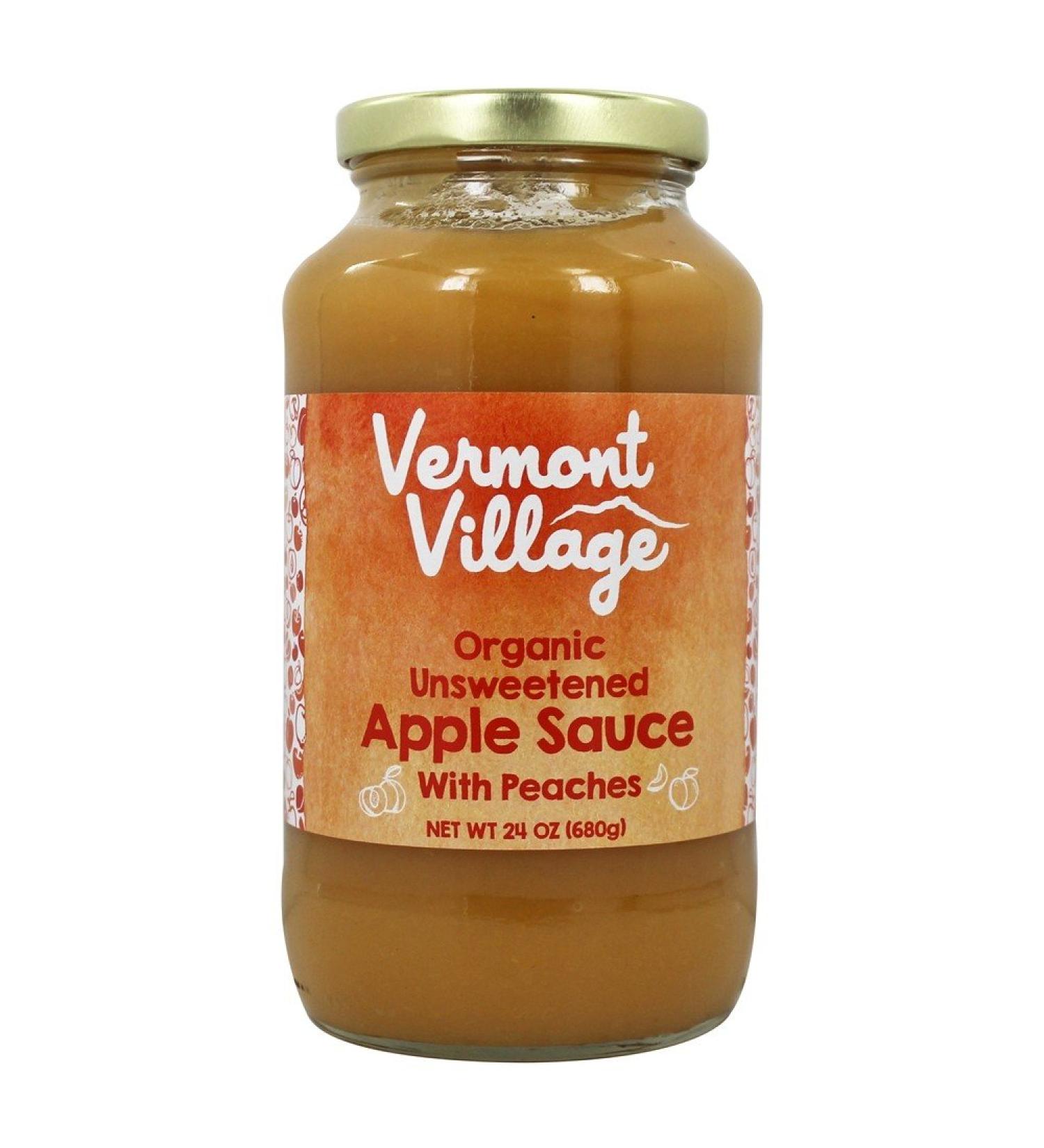 Buy Vermont Village Organic Peach Apple Sauce - 24 oz | All-Natural Flavor - Buy Online on SooperMarket.com