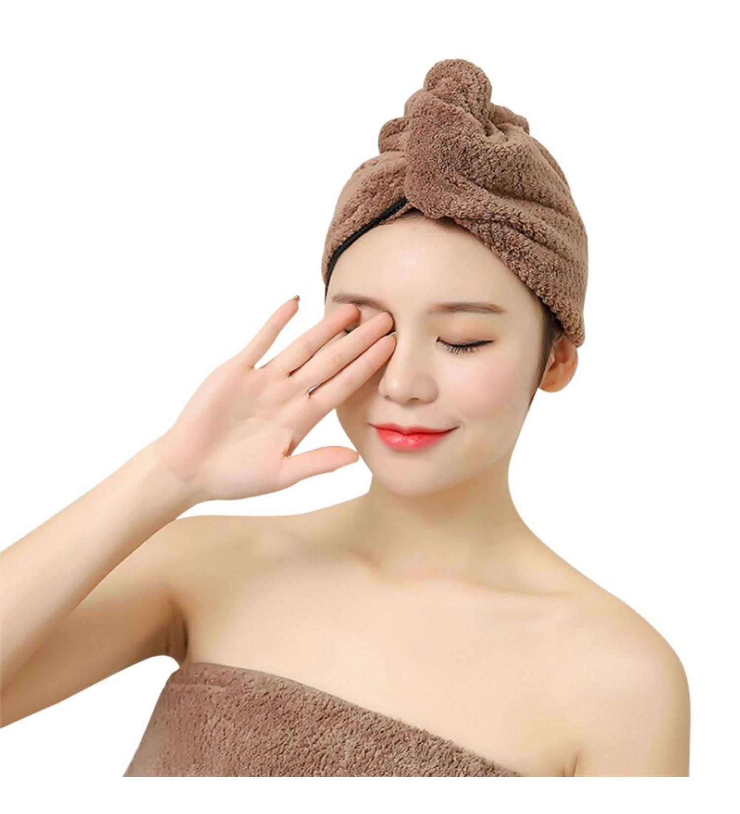 Itoda Hair Towel - Microfiber Absorbent Turban for Long Hair | Soft Durable & Fast Drying | Perfect for Home & Travel - Brown - Buy Online on SooperMarket.com