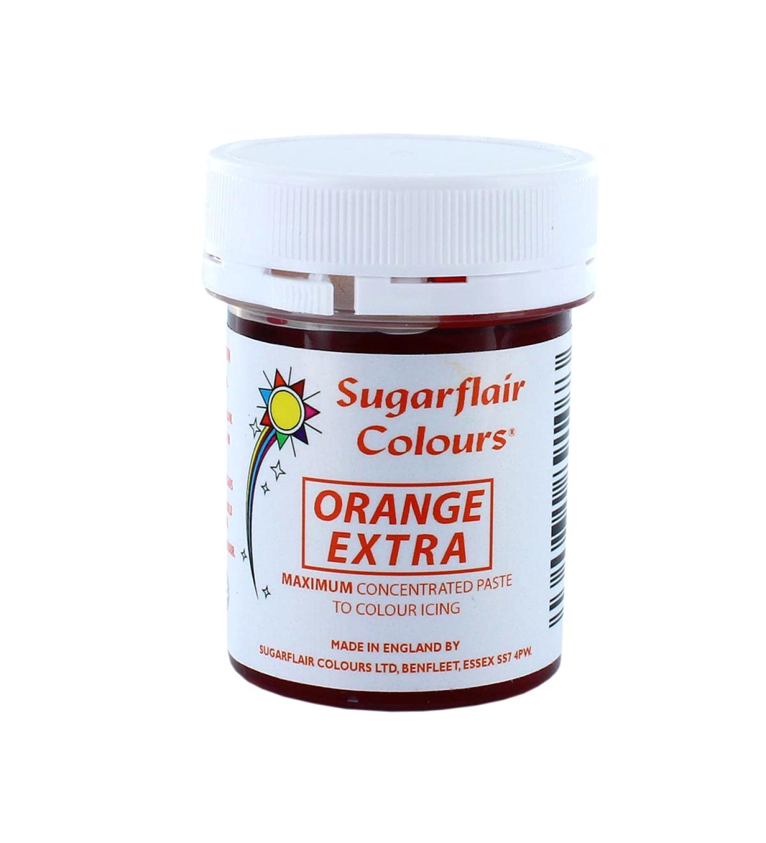 Sugarflair Orange Extra Maximum Concentrated Food Colouring Paste for Use with Sugar Pastes Flowerpaste Buttercream Royal Icing and more - 42g 42 g (Pack of 1) Orange