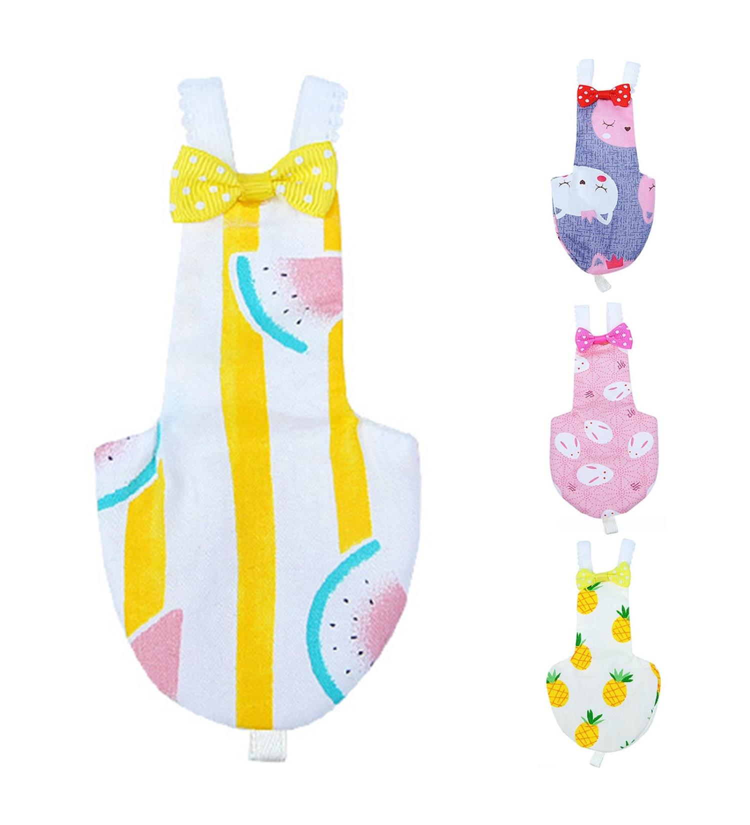 Wilitto 4 Pack Bird Diaper Soft Birds Flight Suits with Leash Hole Washable Parrots Nappies with Bowtie Decor Breathable Pet Pee Pads for Macaw African Budgies Parakeet XS 4 MIX XS X-Small Xs 4 Mix