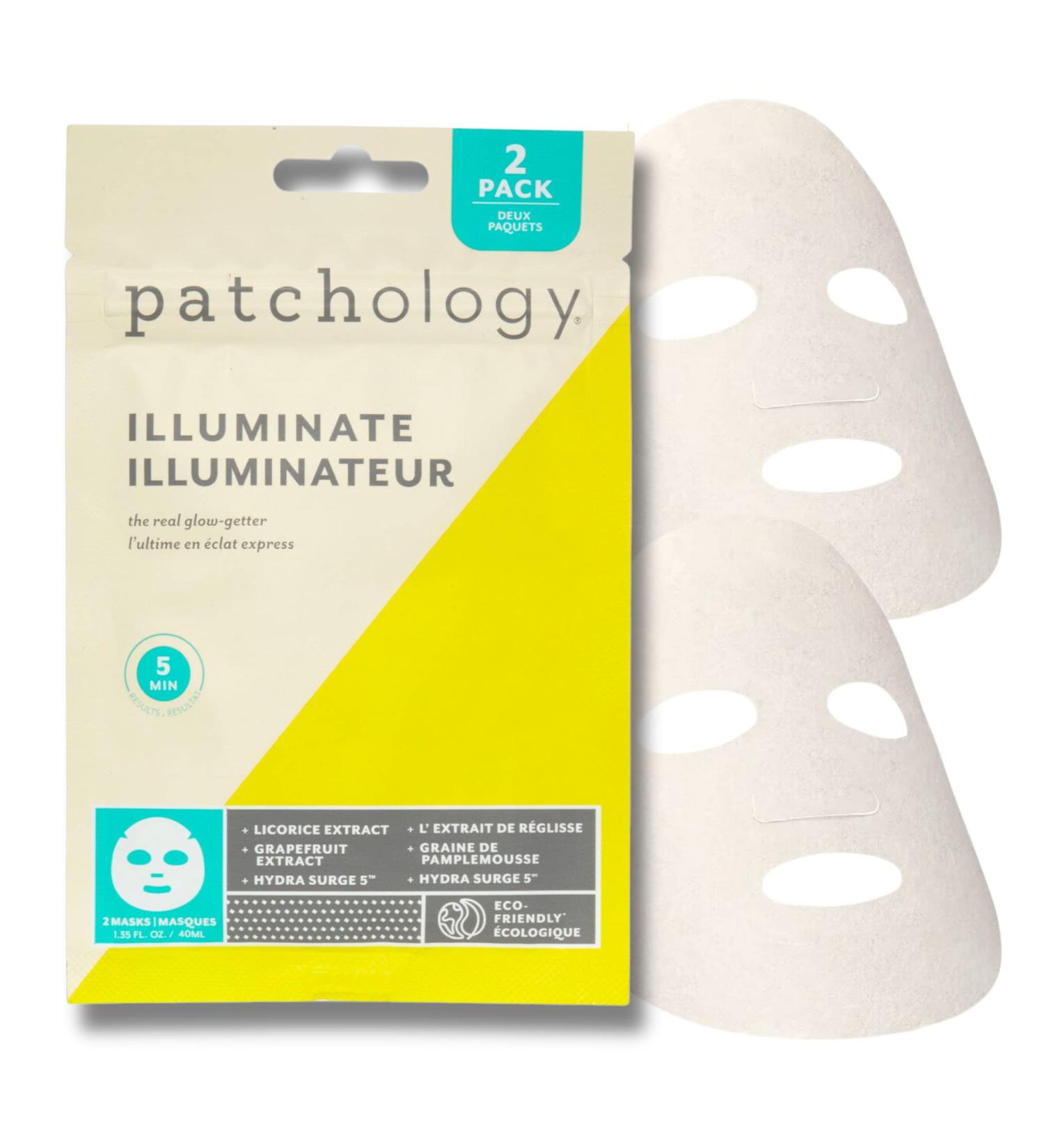 Patchology Brightening Face Masks with Vitamin C - Illuminate Skin Tone & Radiance | Best Sheet Masks for Men & Women (2 Count - Buy Online on SooperMarket.com